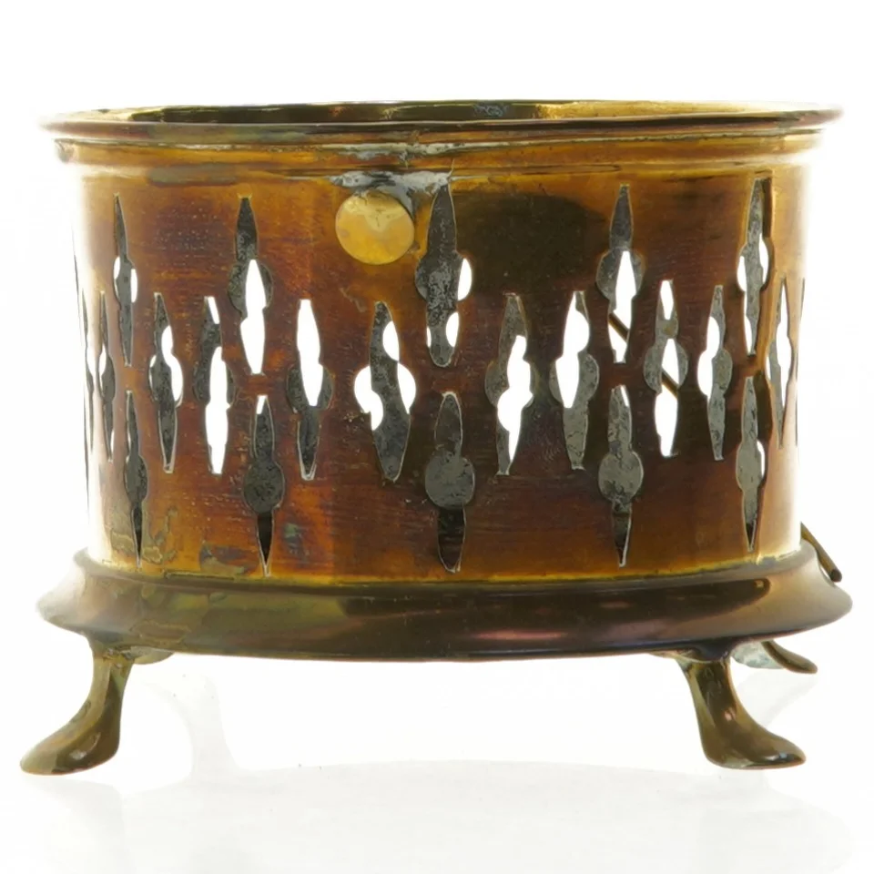 Gammel messing beholder (str. 14 x 10 cm)