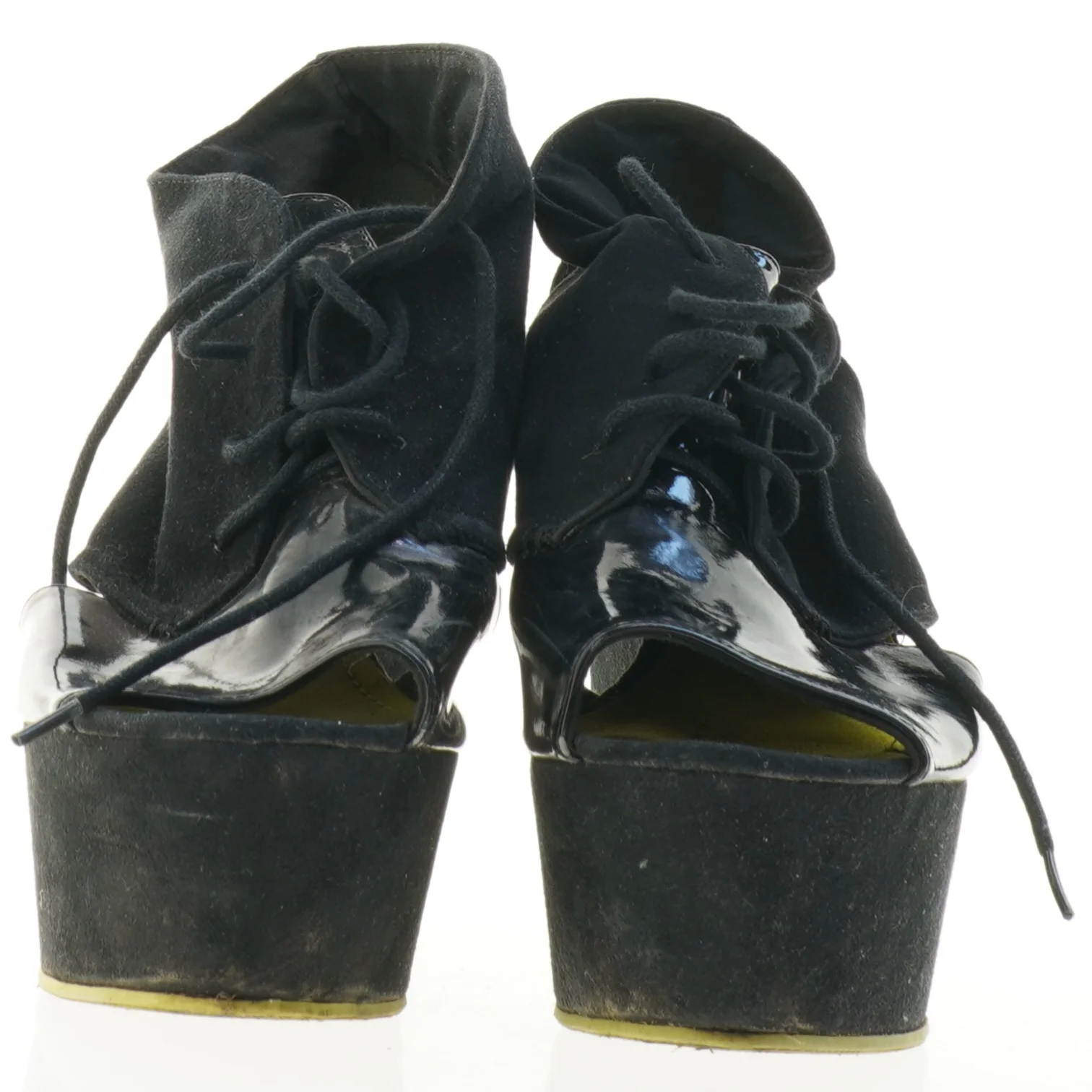 Sorte snørestøvler med kilehæl fra H&M (str. 40)