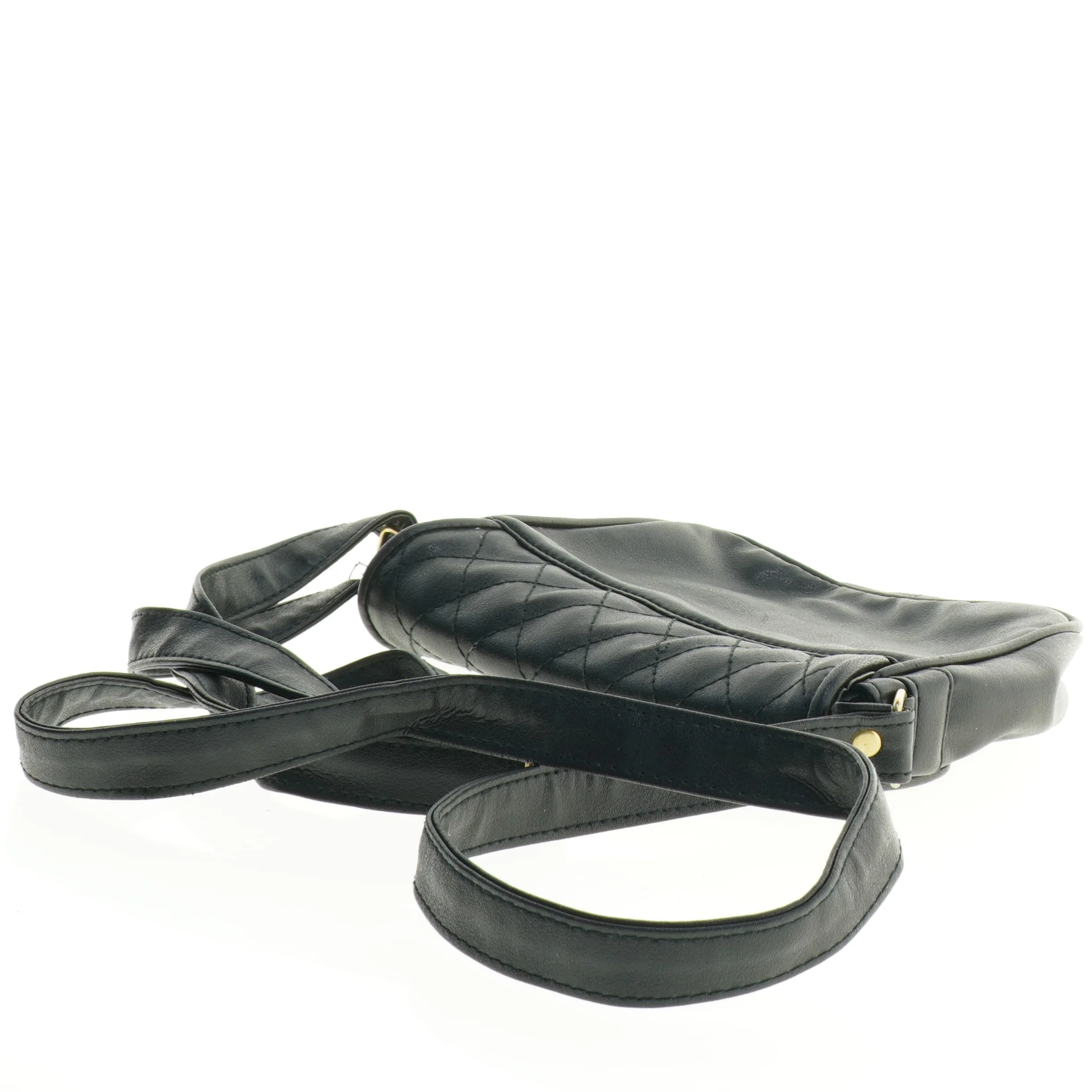 Sort quiltet skuldertaske (str. 21 x 16 cm)