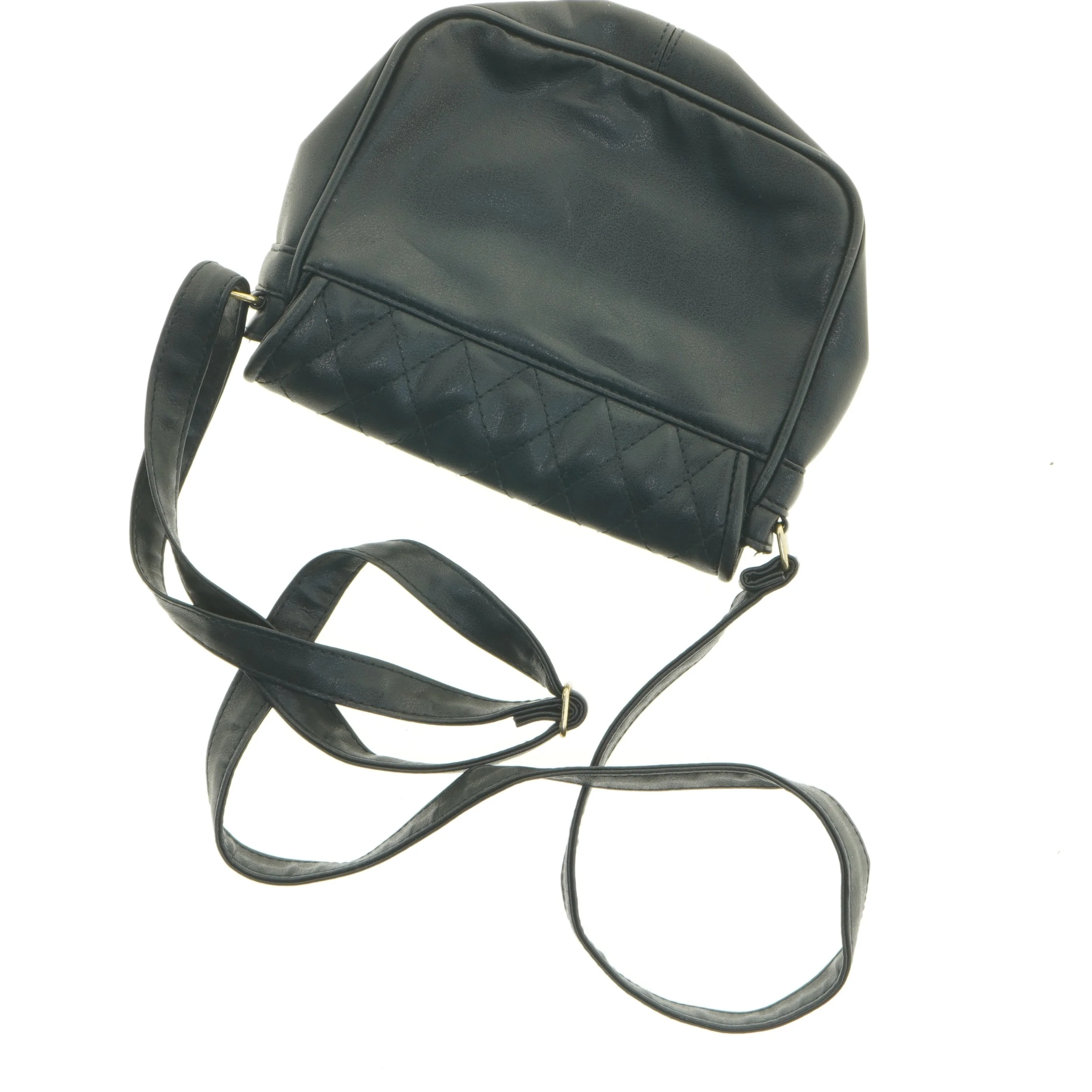 Sort quiltet skuldertaske (str. 21 x 16 cm)