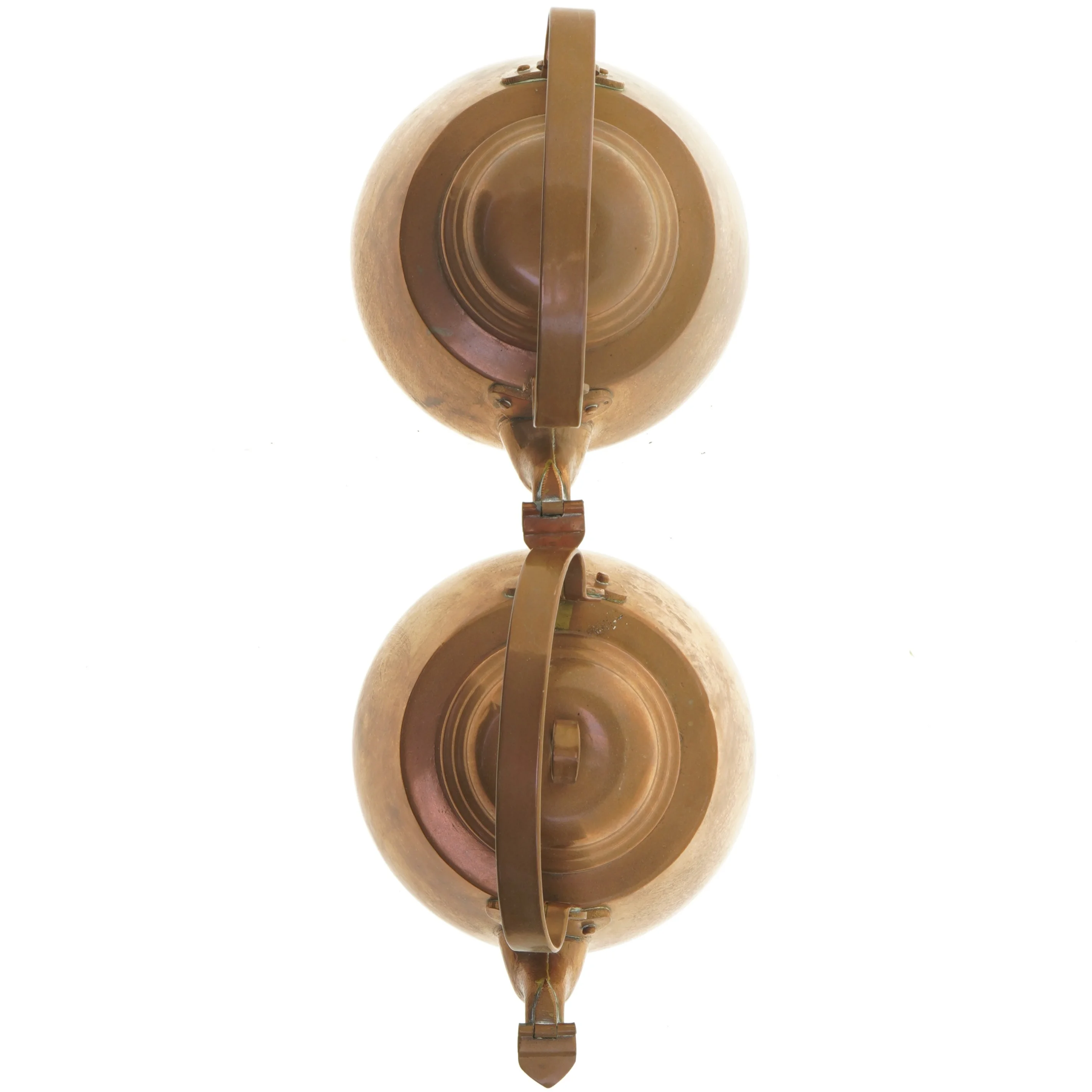 Antik kobbertekedel, 2 stk (str. 19 x 19 x 15 cm)