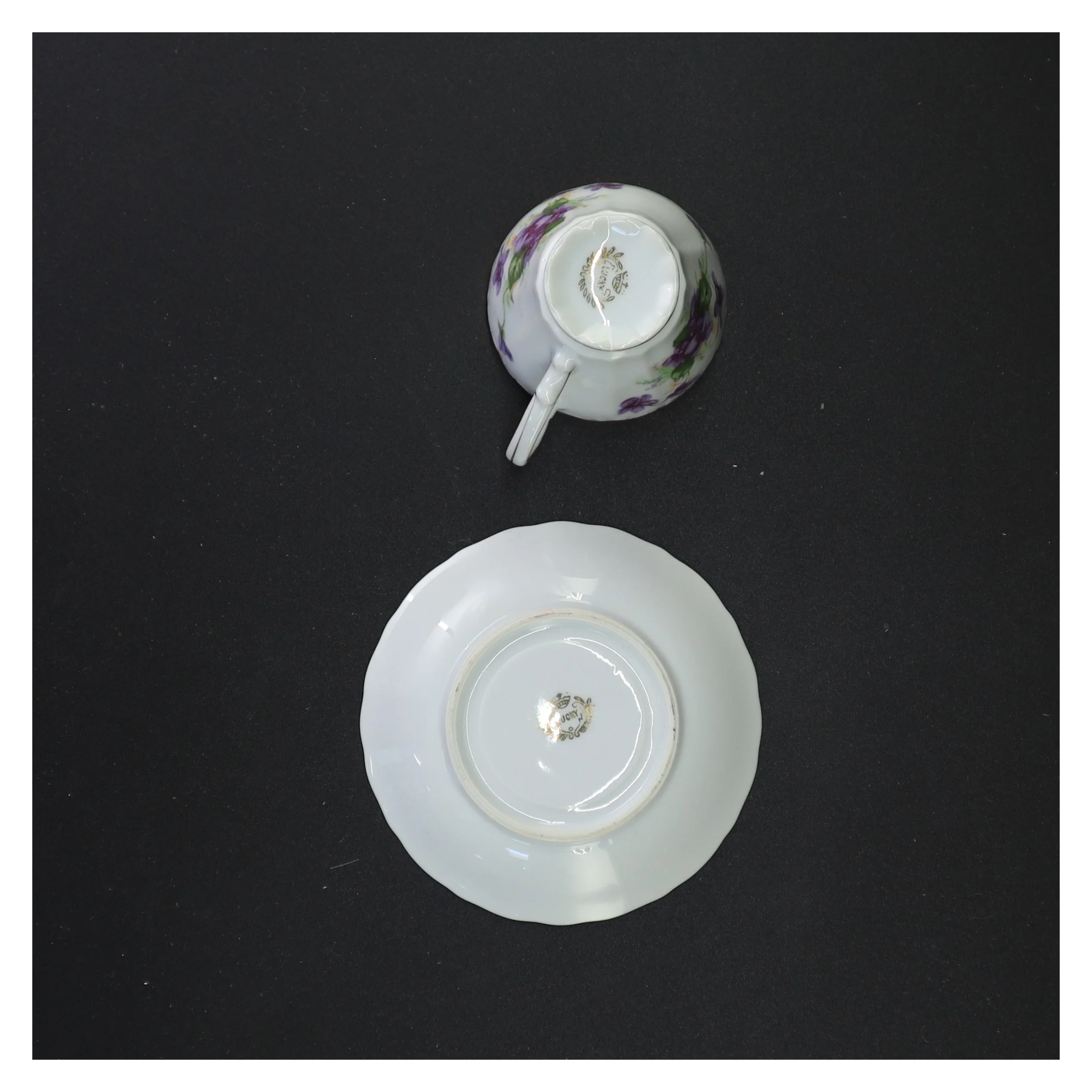 Vintage tekop med underkop fra Lucky (str. 11 x 7 cm)