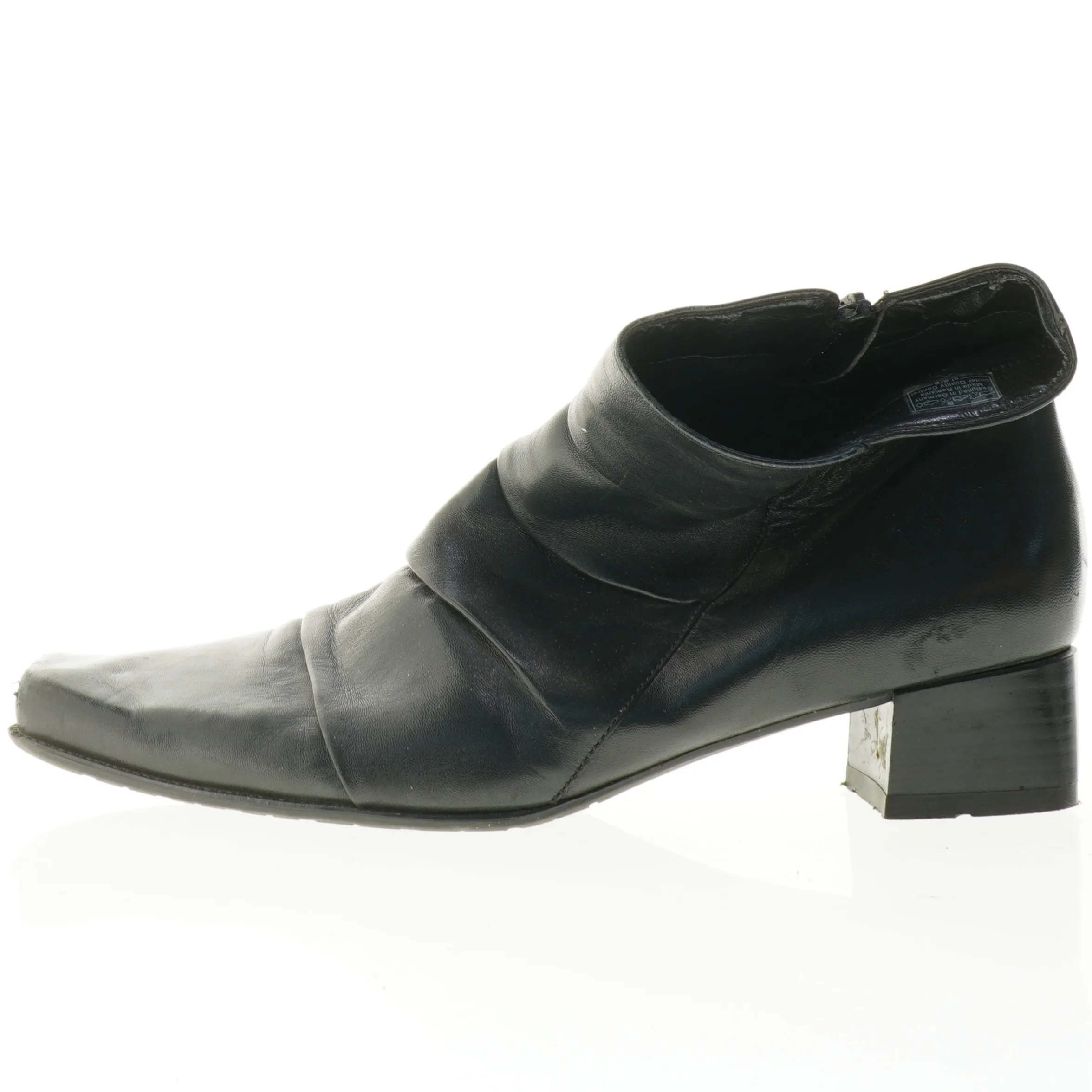 Sorte ankelstøvler i læder (str. 9)