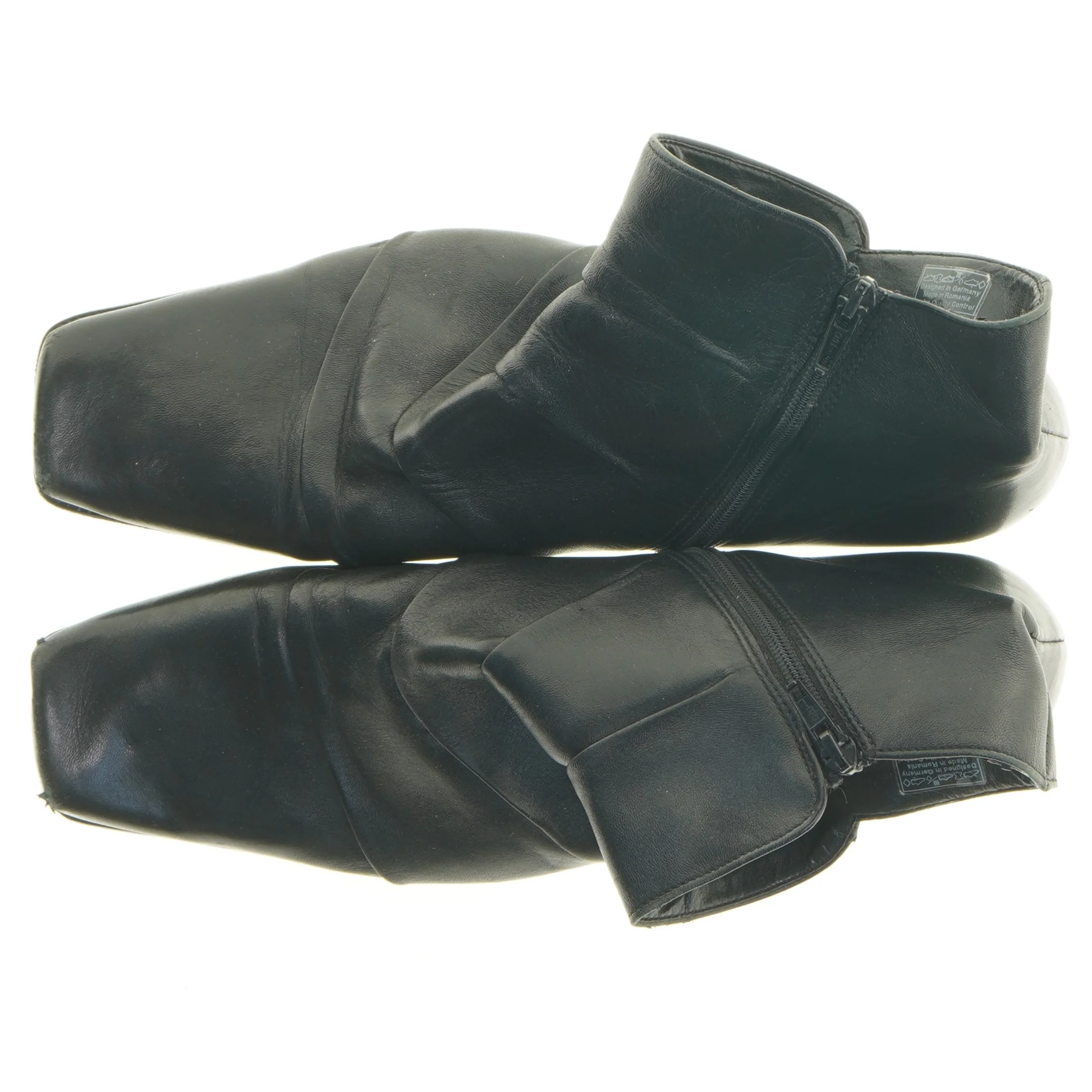 Sorte ankelstøvler i læder (str. 9)