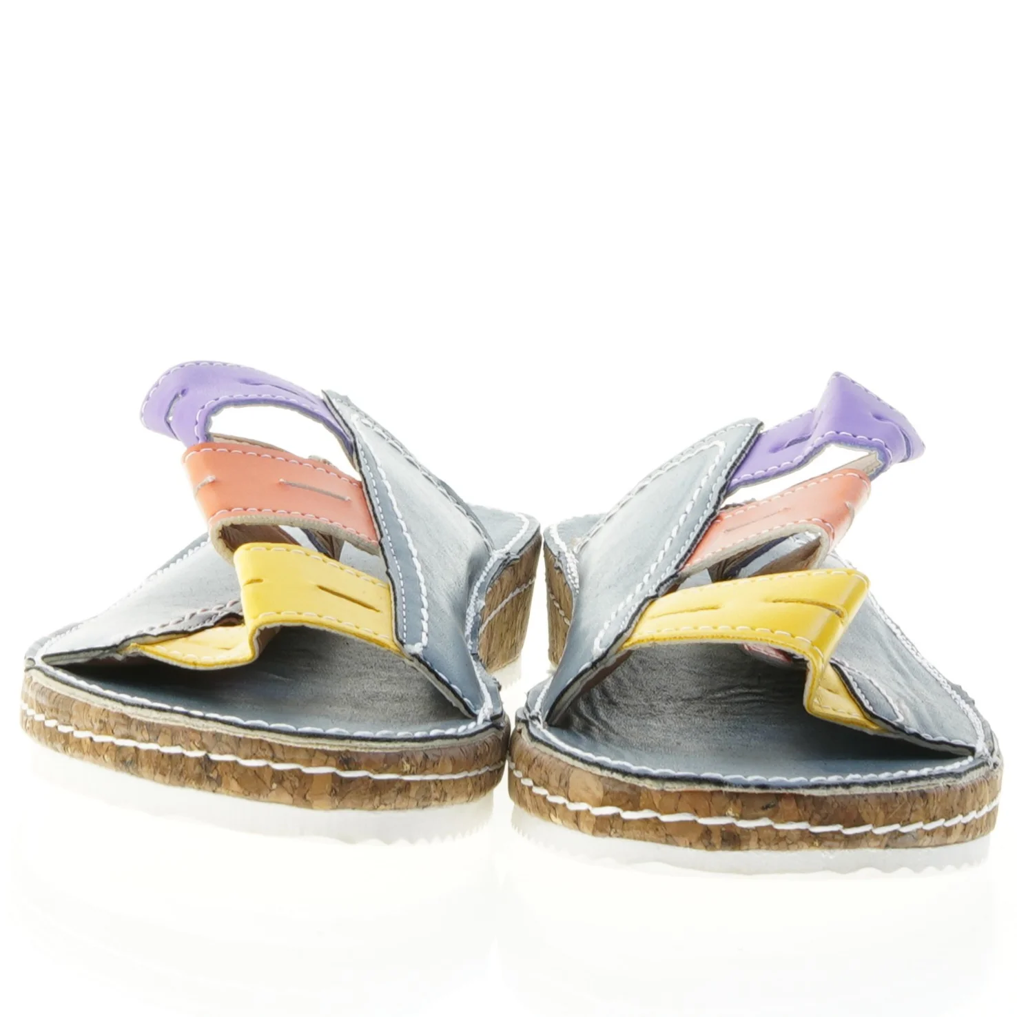 Farverige lædersandaler (str. 25 cm)