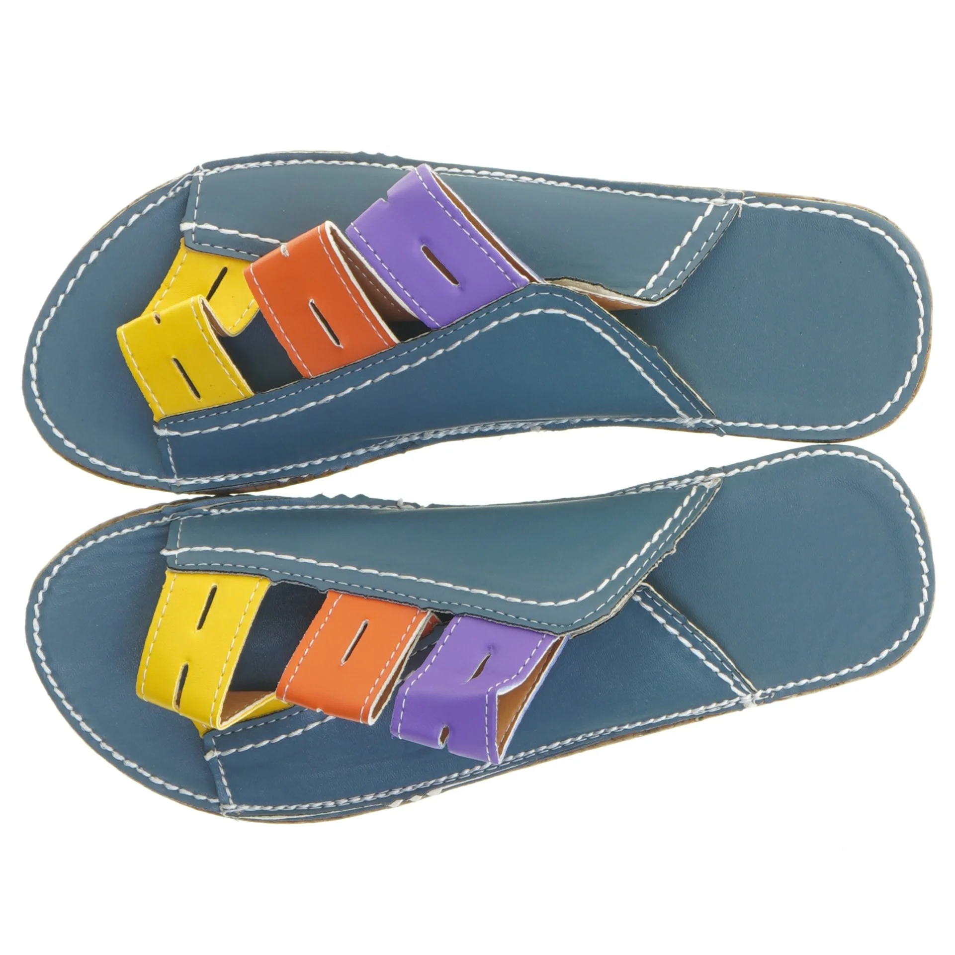 Farverige lædersandaler (str. 25 cm)