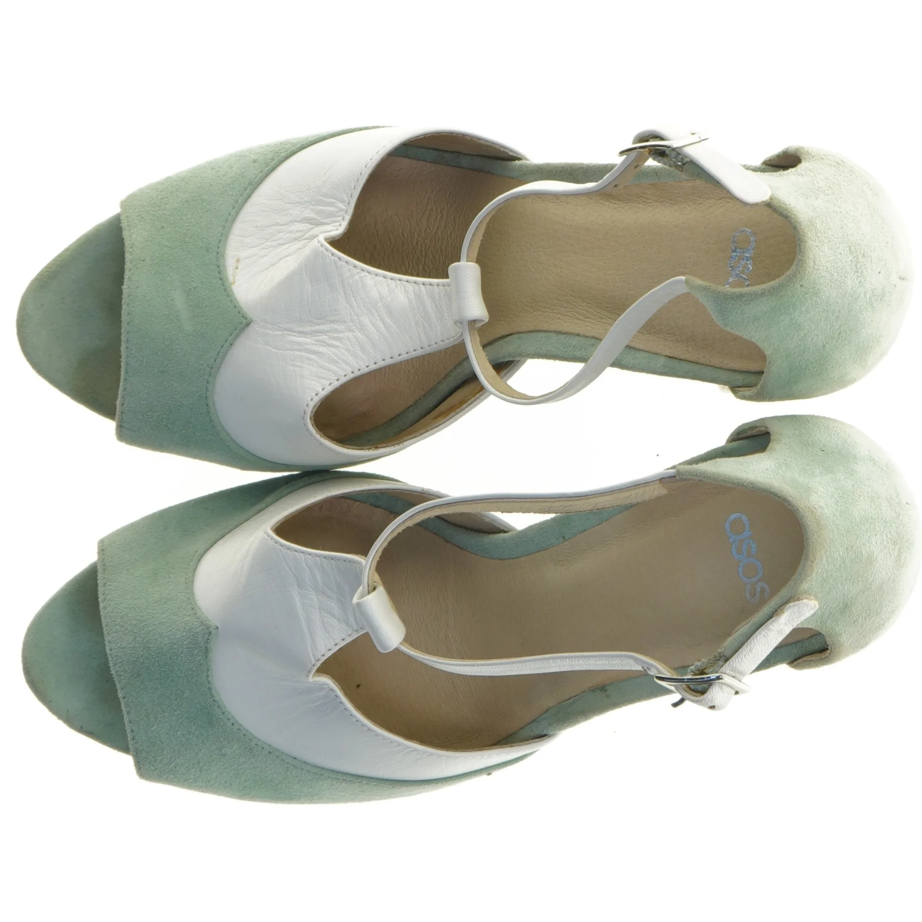 Grønne og hvide plateau-hælsko fra Asos (str. 8)