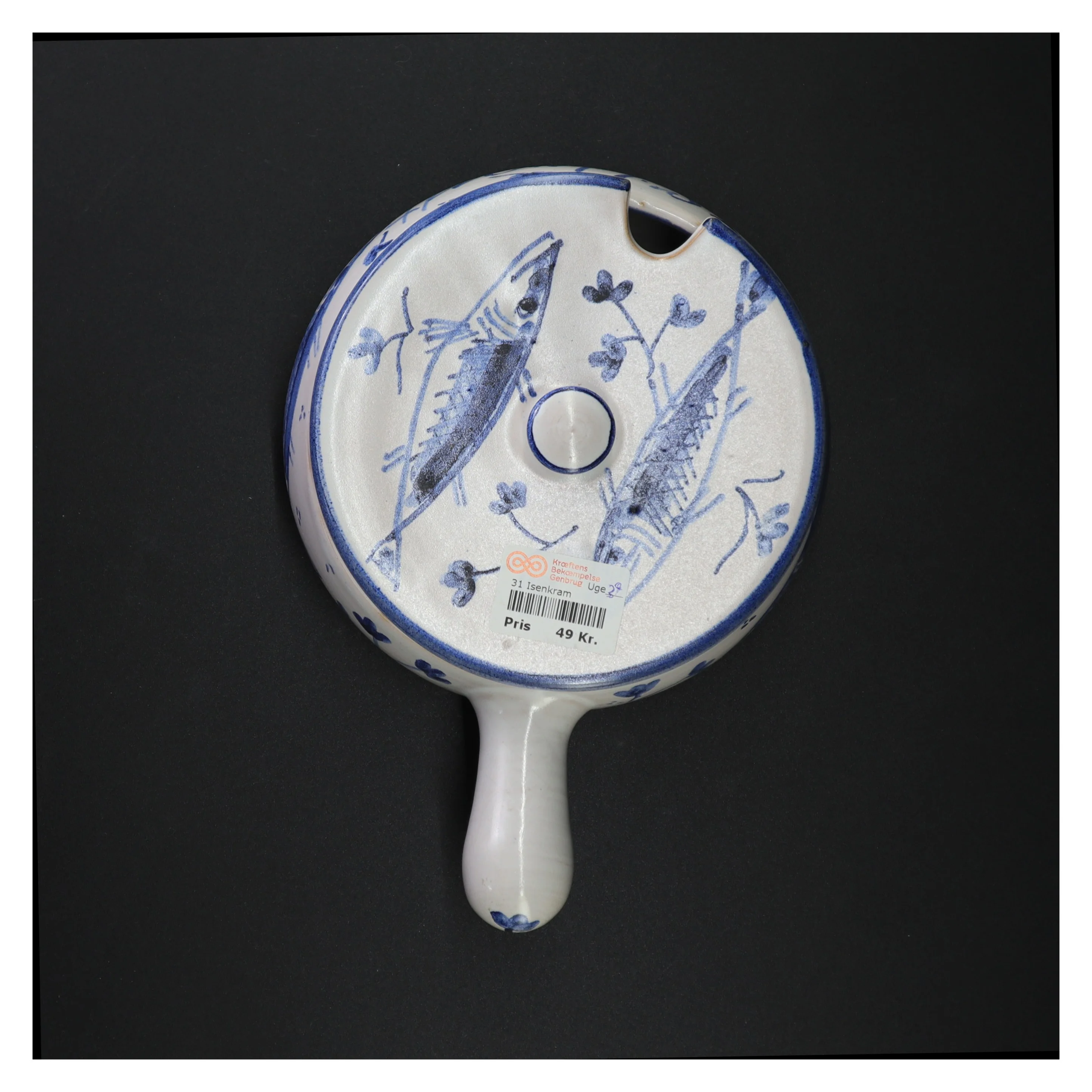 Fiske skål med låg (str. 22 x 18 cm)