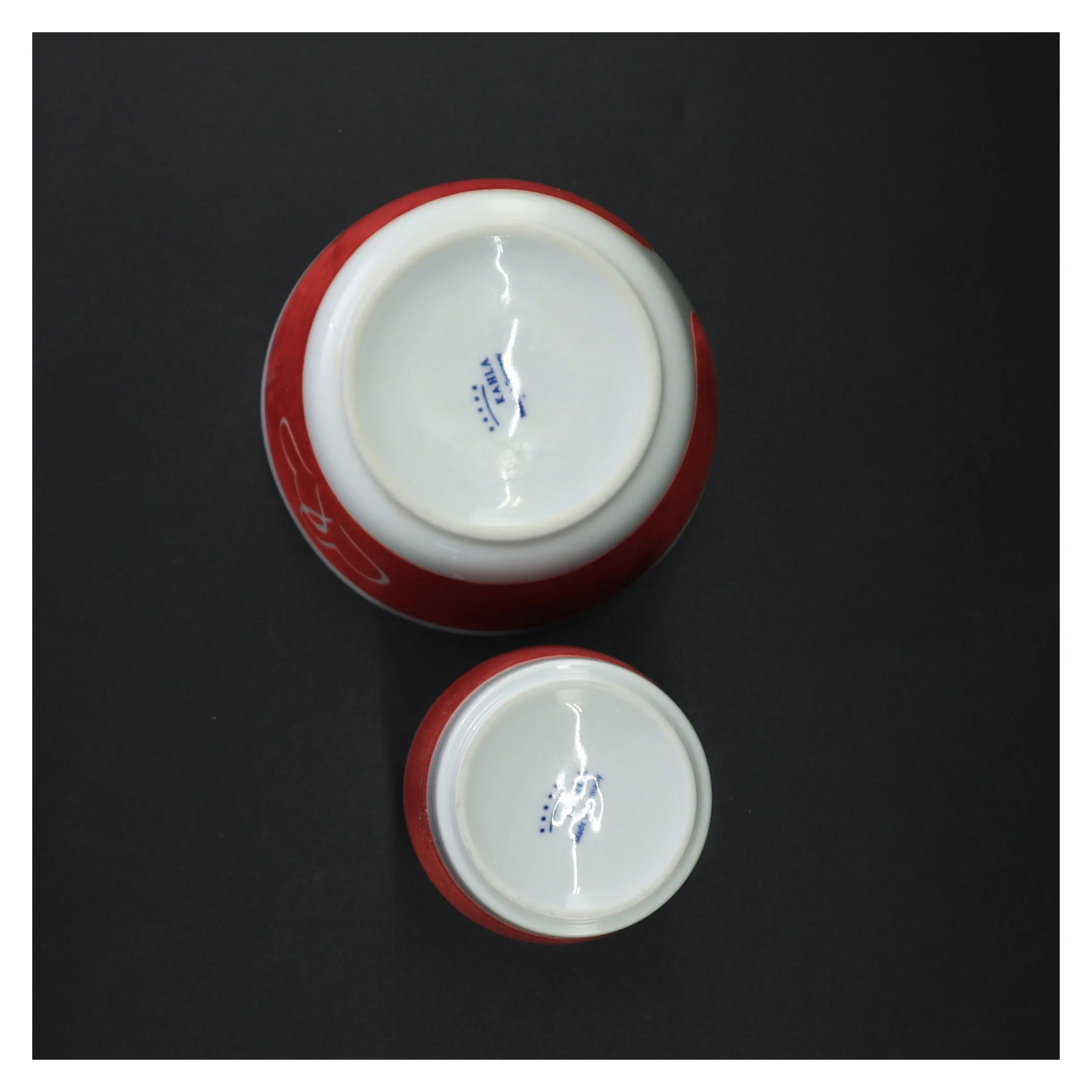 Porcelænsskåle og -krus sæt fra Kahla (str. 12 x 7 cm og 12 x 8 cm)