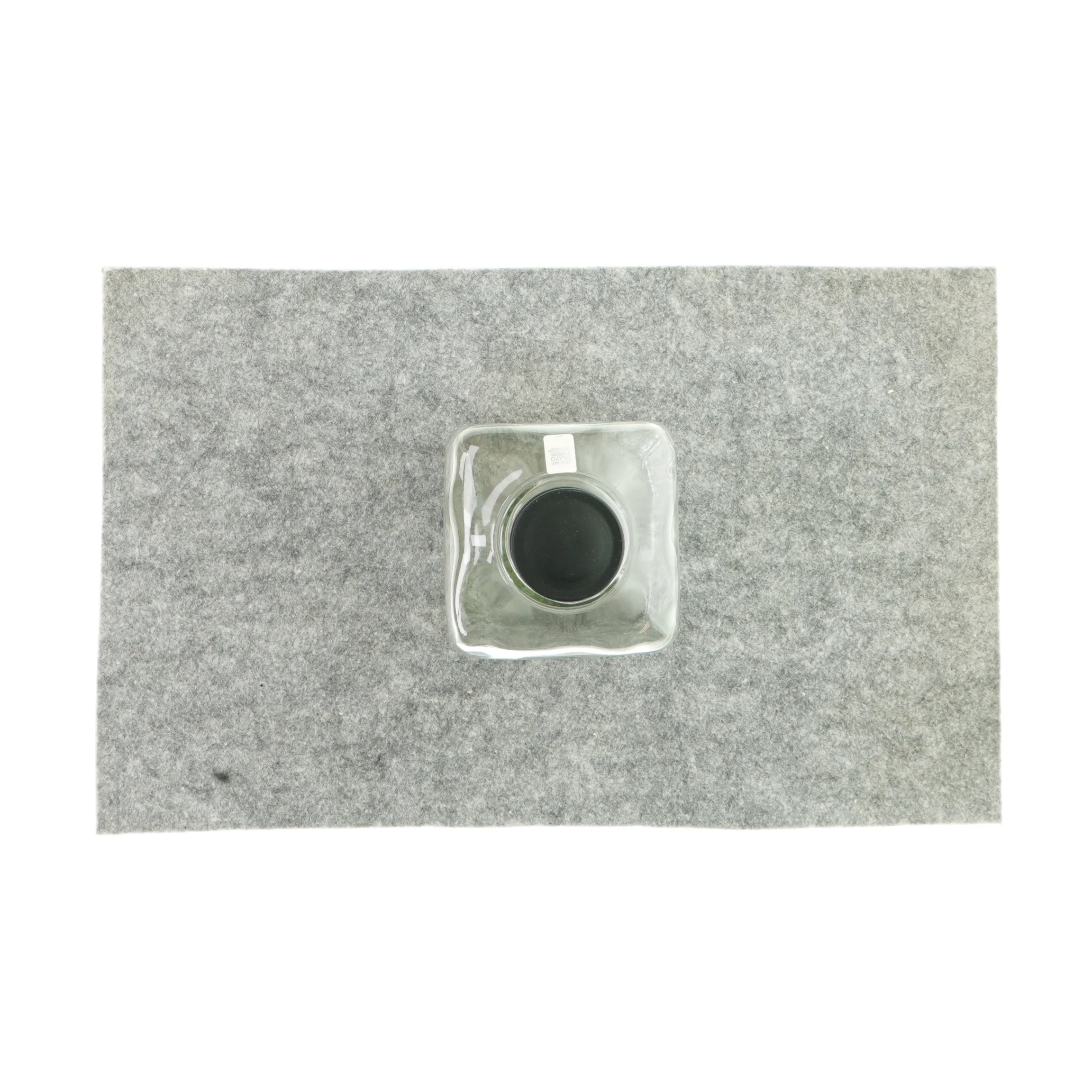 Glaskrukke med sort låg fra Holmegaard 