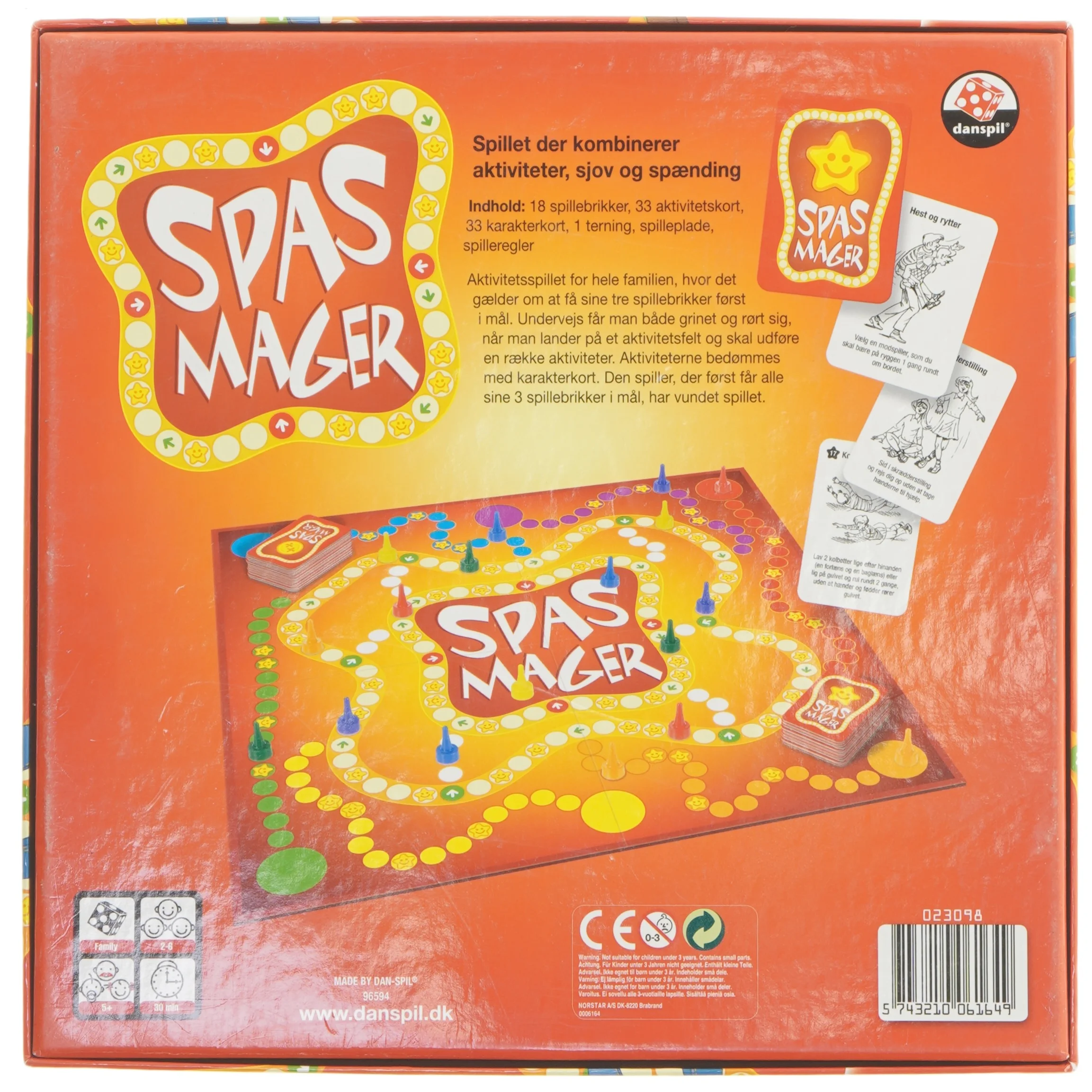 Spasmager brætspil fra Danspil (str. 27x27 cm)