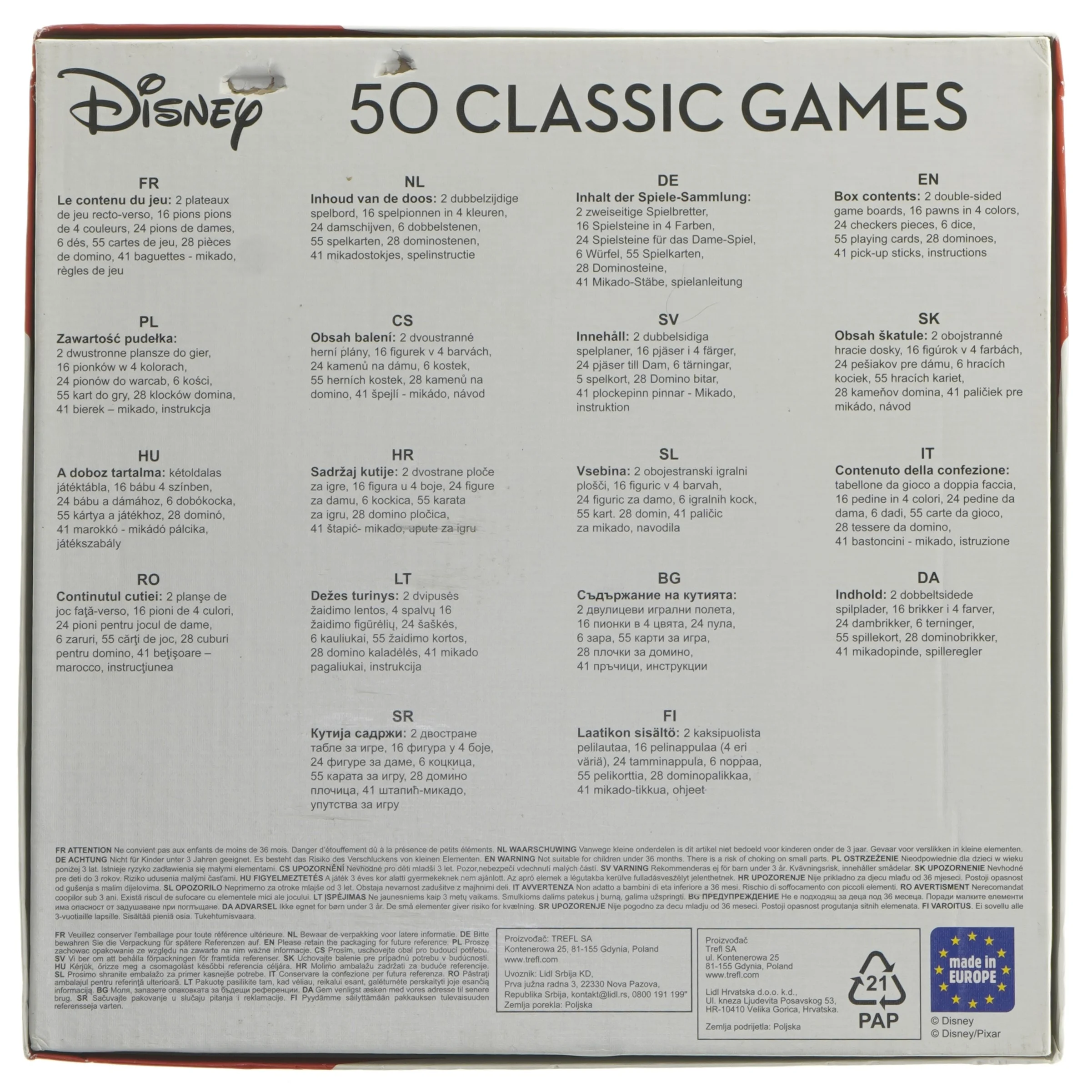 Disney-spilsamling fra Trefl, Disney (str. 28x28 cm)