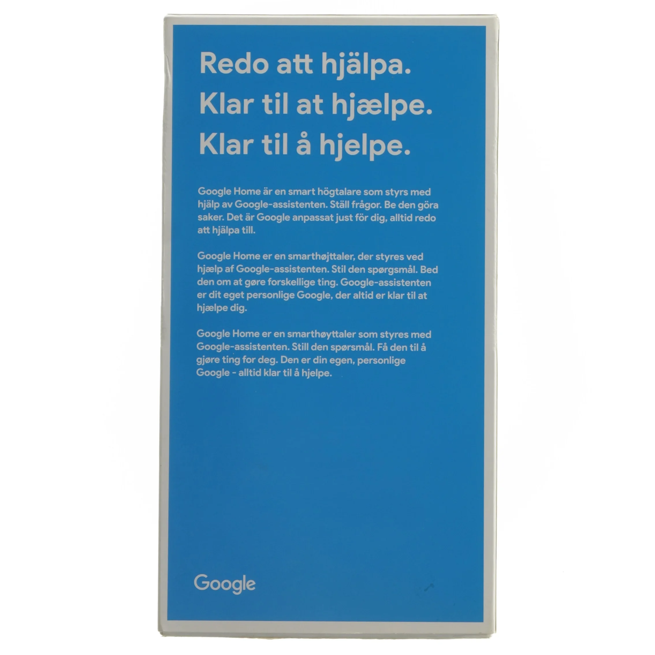 Google Home smart højttaler fra Google (str. 14x9,5 cm)