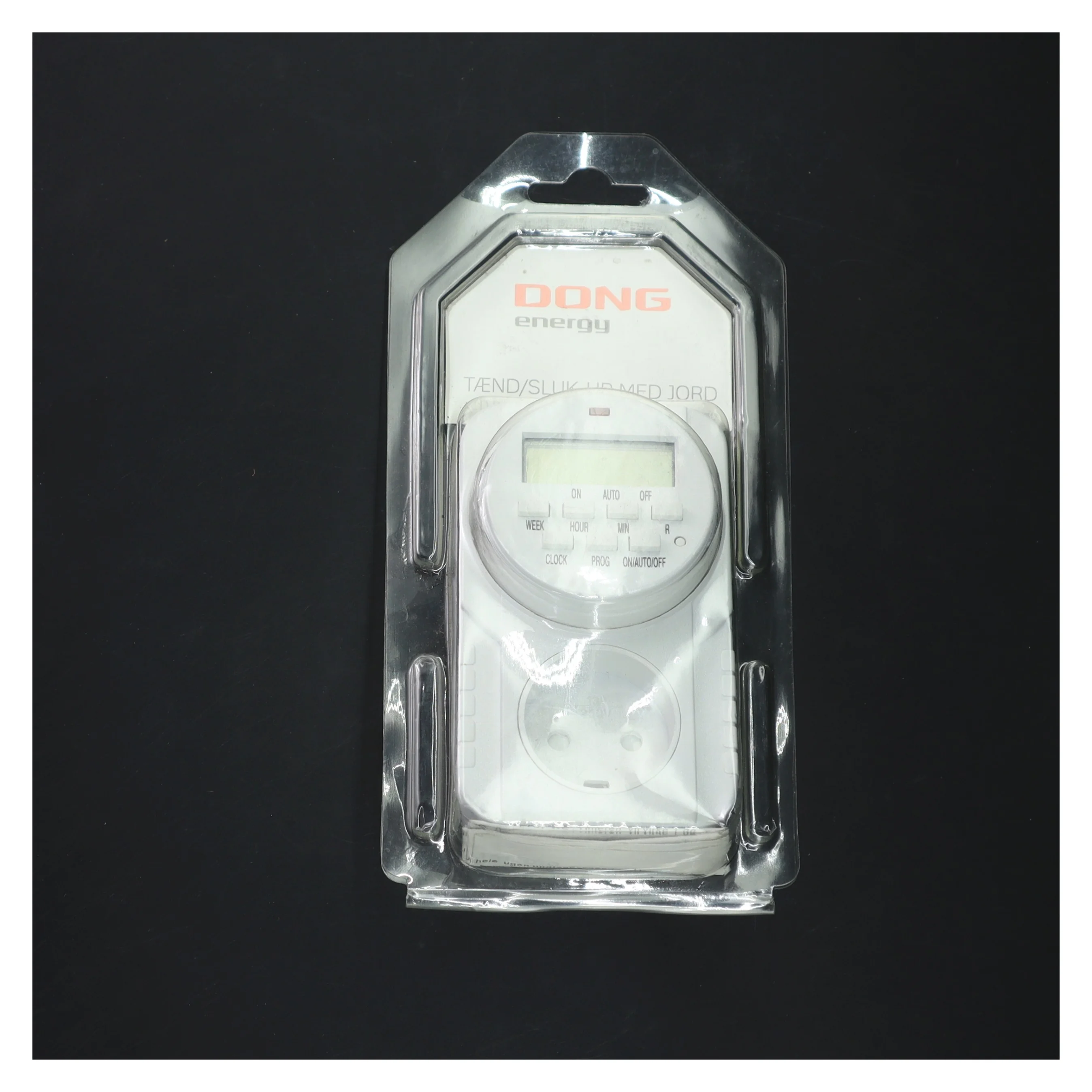 Digital timer stikkontakt fra DONG Energy (str. 12x7,5 cm)