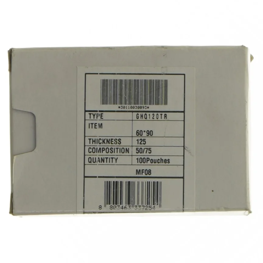 Laminatposer 100 stk (str. 10x7 cm)  til visir kort mv.