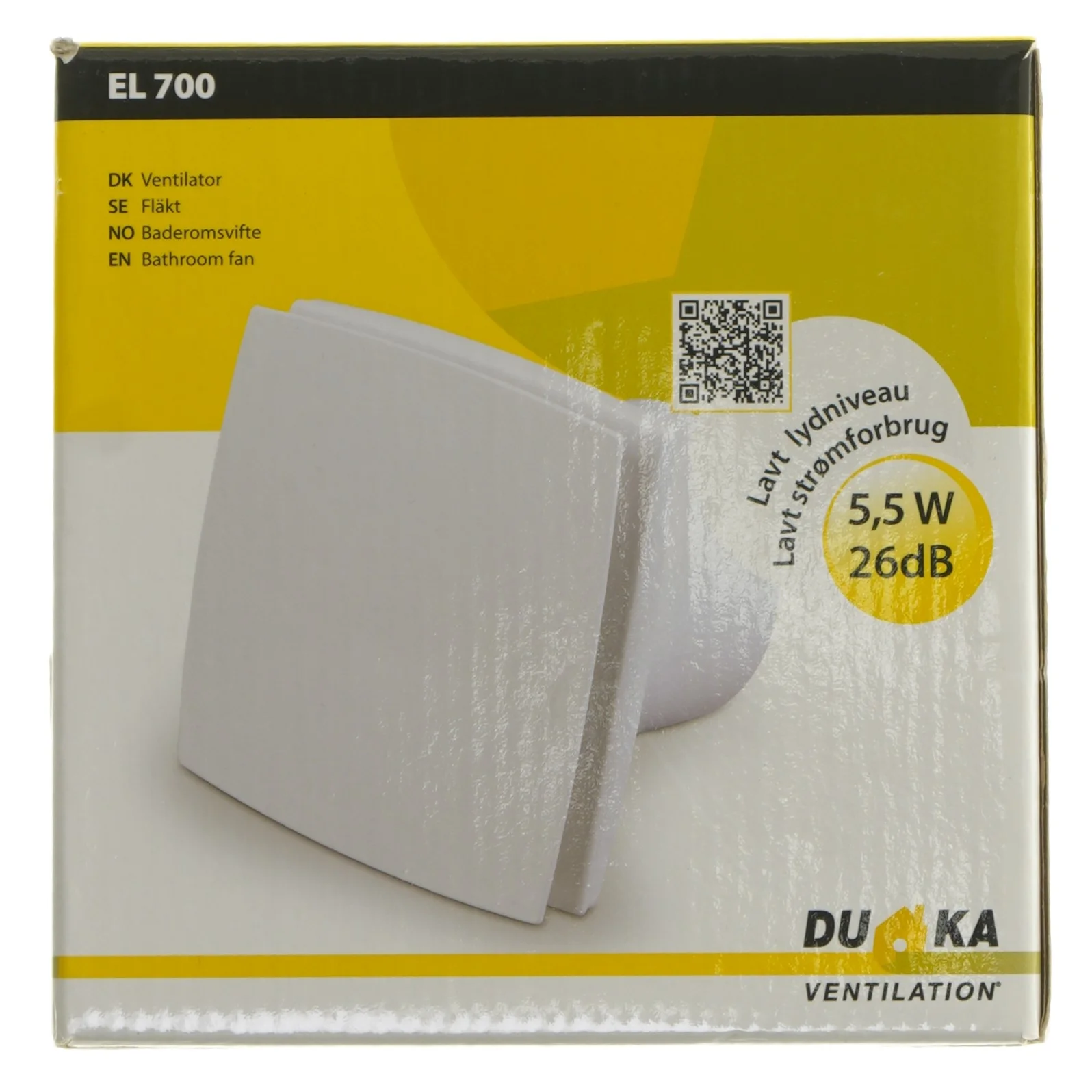 Duka EL 700 badeværelsesventilator (str. 13x14 cm)