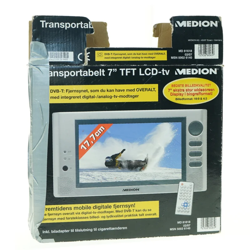 Medion transportabel 7'' TFT LCD-tv fra Medion (str. 24 x 15 cm)