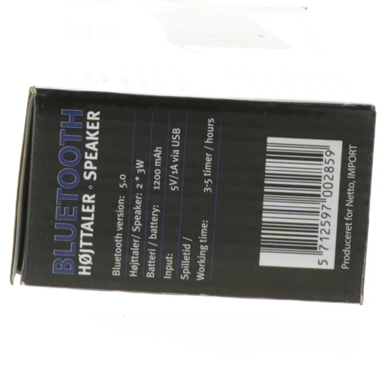 Bluetooth Højttaler med FM radio fra Sound One (str. 20x8x5 cm)