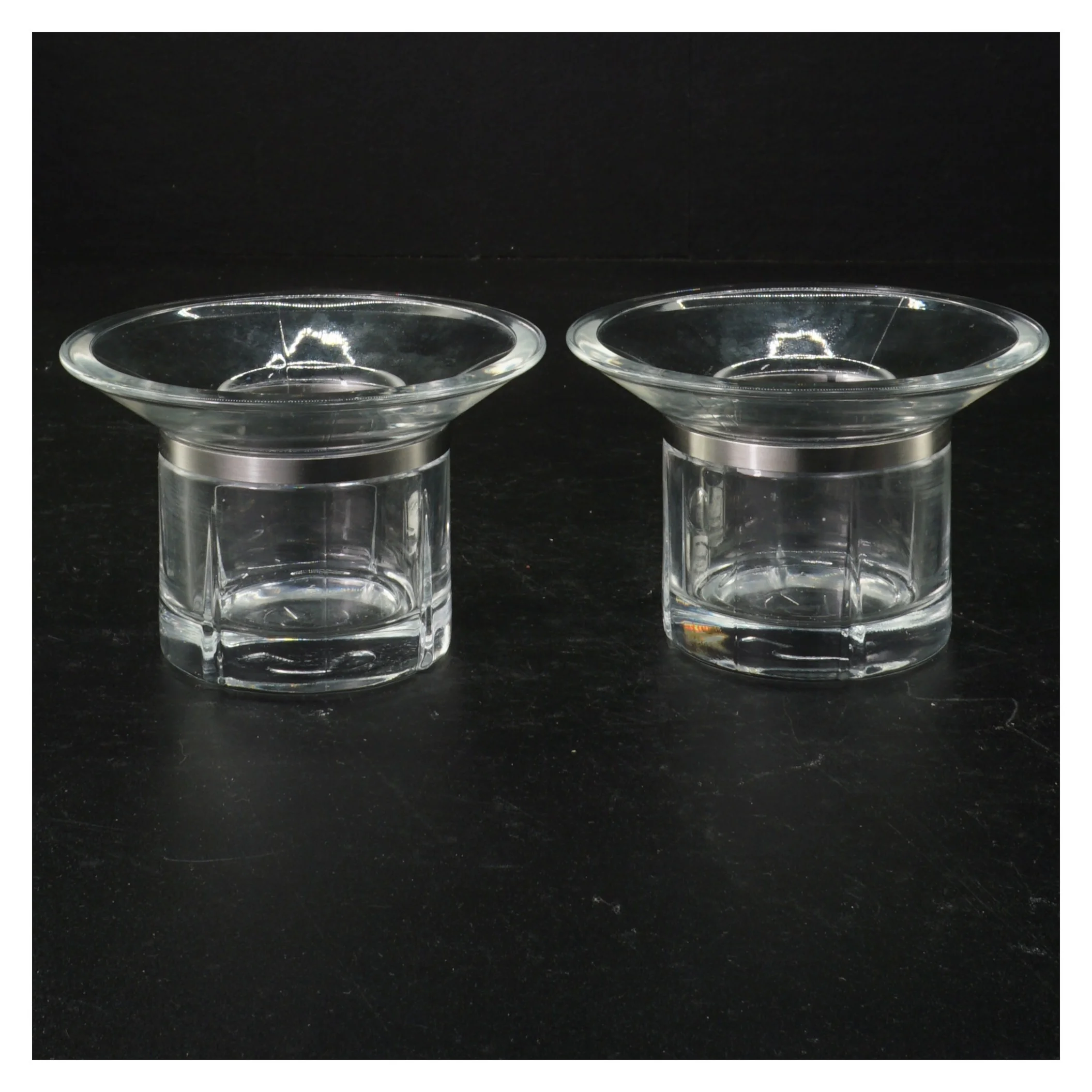 Gennemsigtige glaslysestager fra Rosendahl (str. Ø 10,5 cm 7 cm)