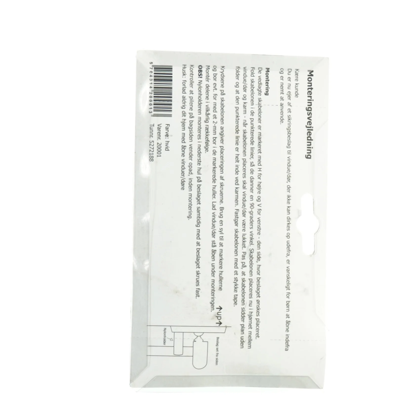 Universal sikringsbeslag til vinduer og døre fra Jasafe (str. 12 cm)