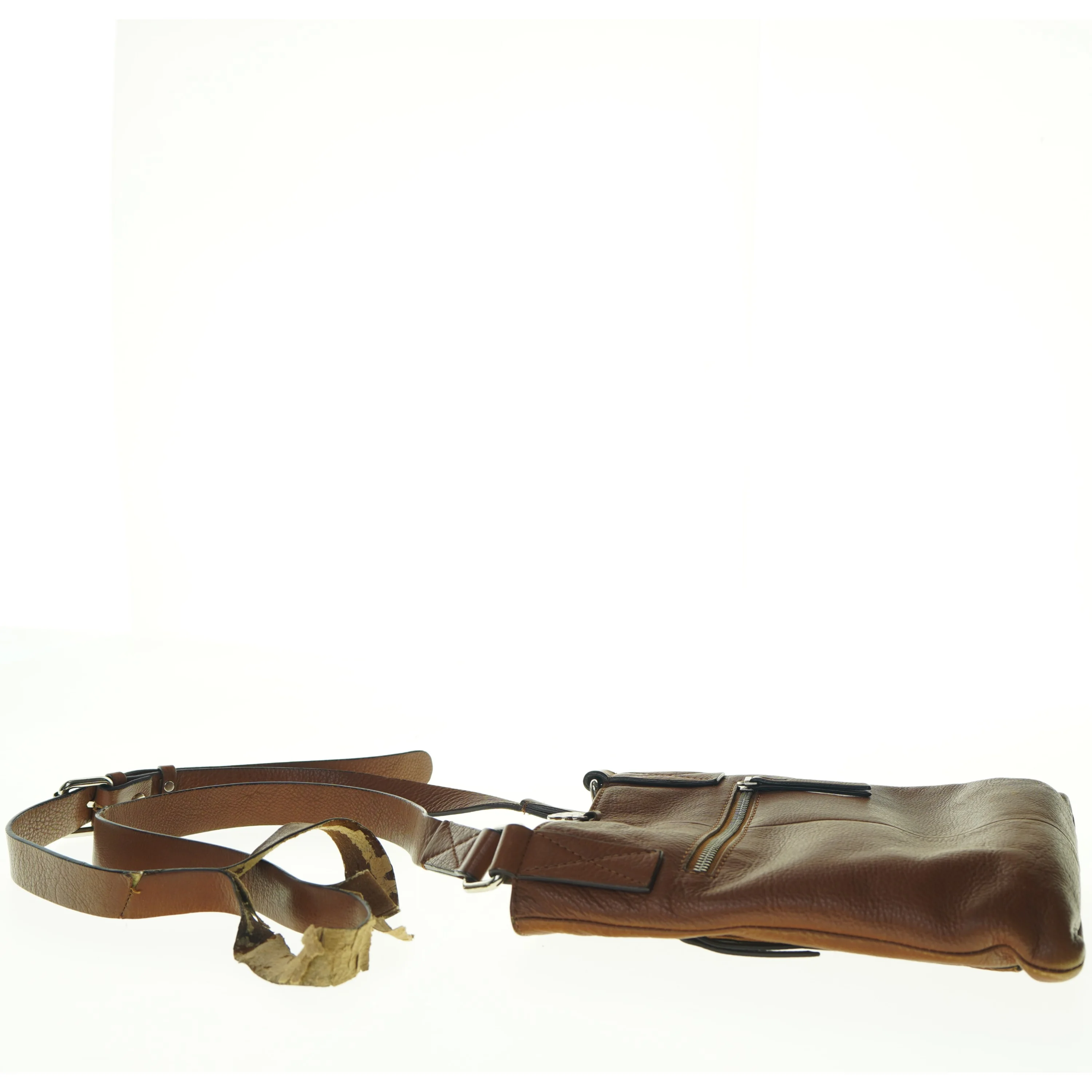 Lædertaske med skulderrem fra Adax (str. 25 x 20 cm)