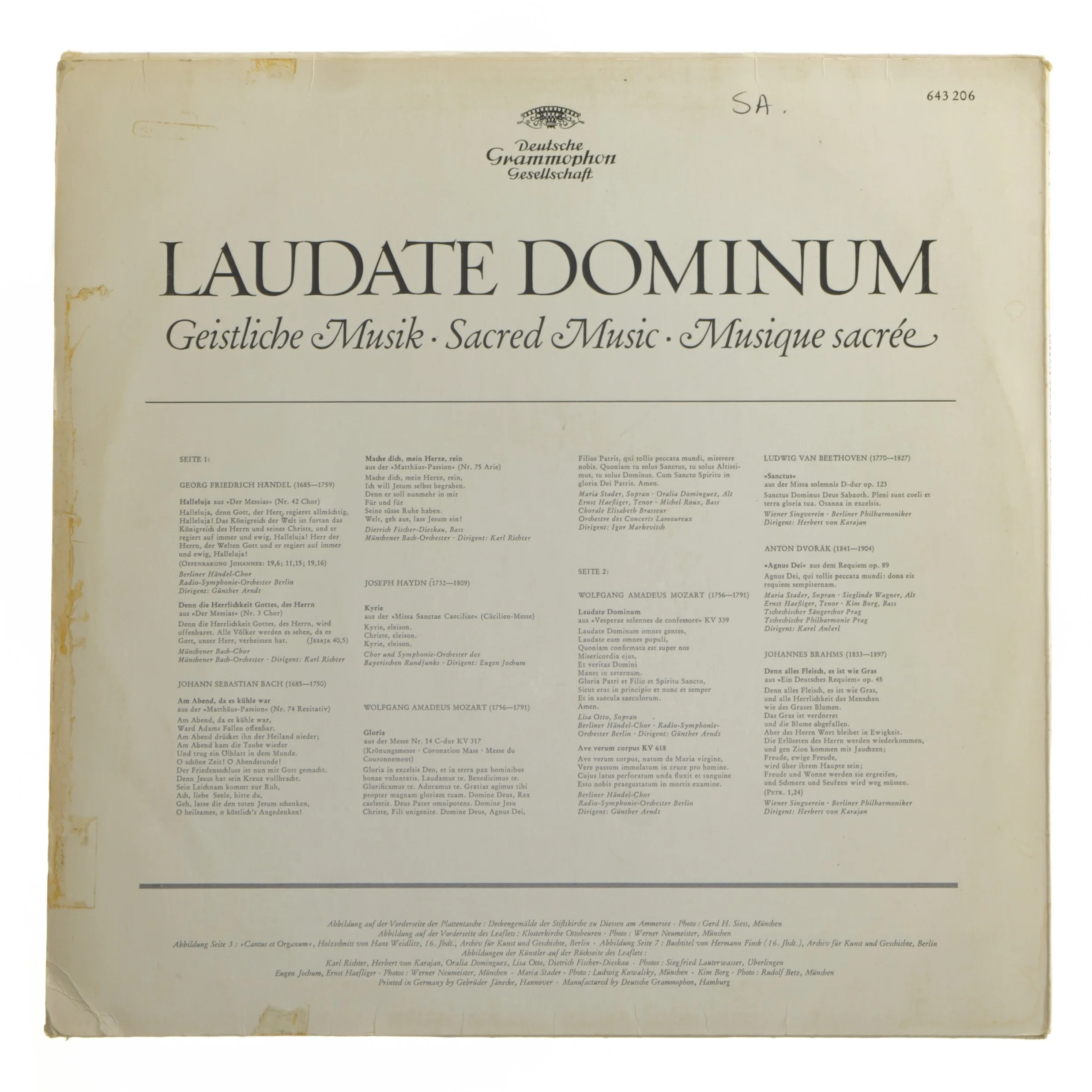 Laudate Dominum LP fra Deutsche Grammophon
