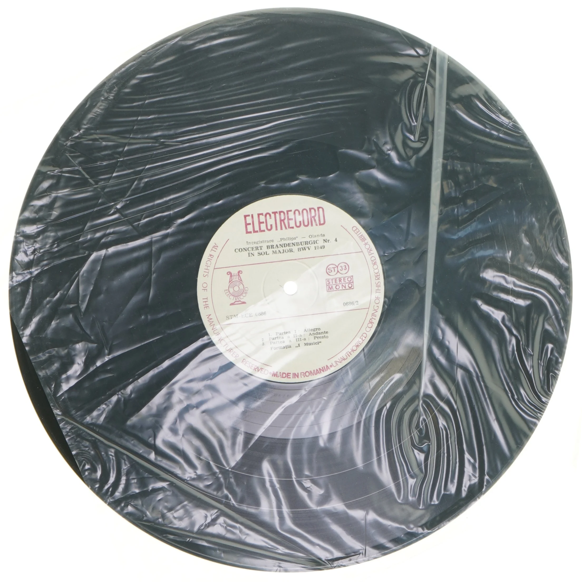 Brandenburgkoncerter LP af Bach fra Electrecord