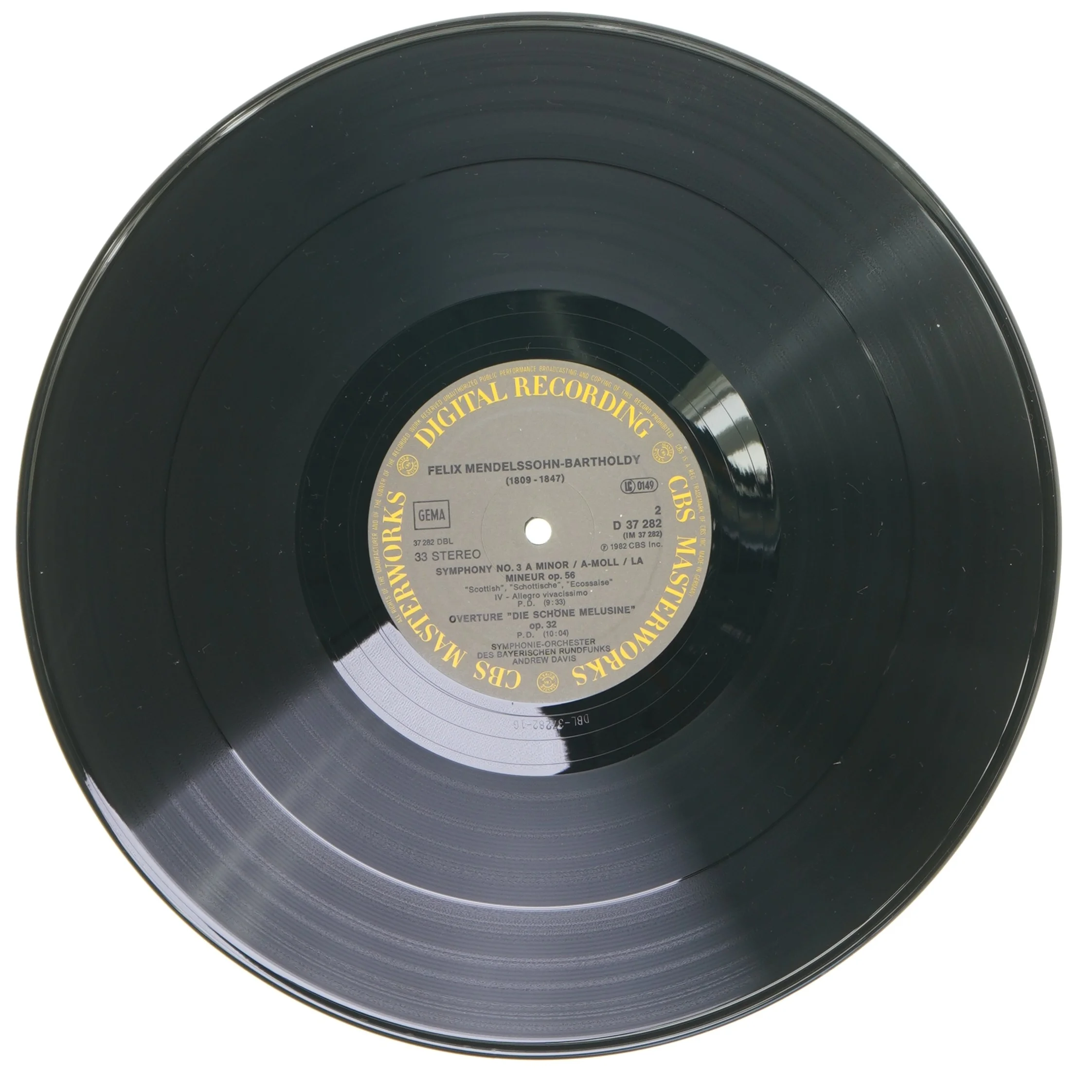 LP Andrew Davis Mendelssohn Symphony No.3 Scottish fra CBS Masterworks