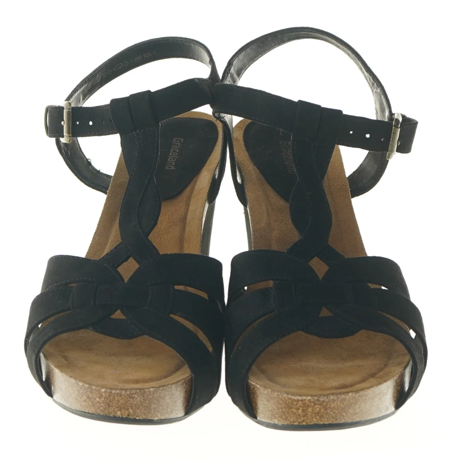 Sort kilehælsandaler størrelse 41 fra Graceland (str. 41 )