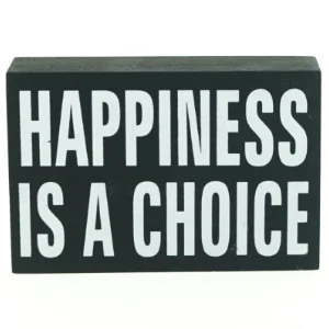 Billede, happiness is a choice (str. 15 x 4 x 10 cm)