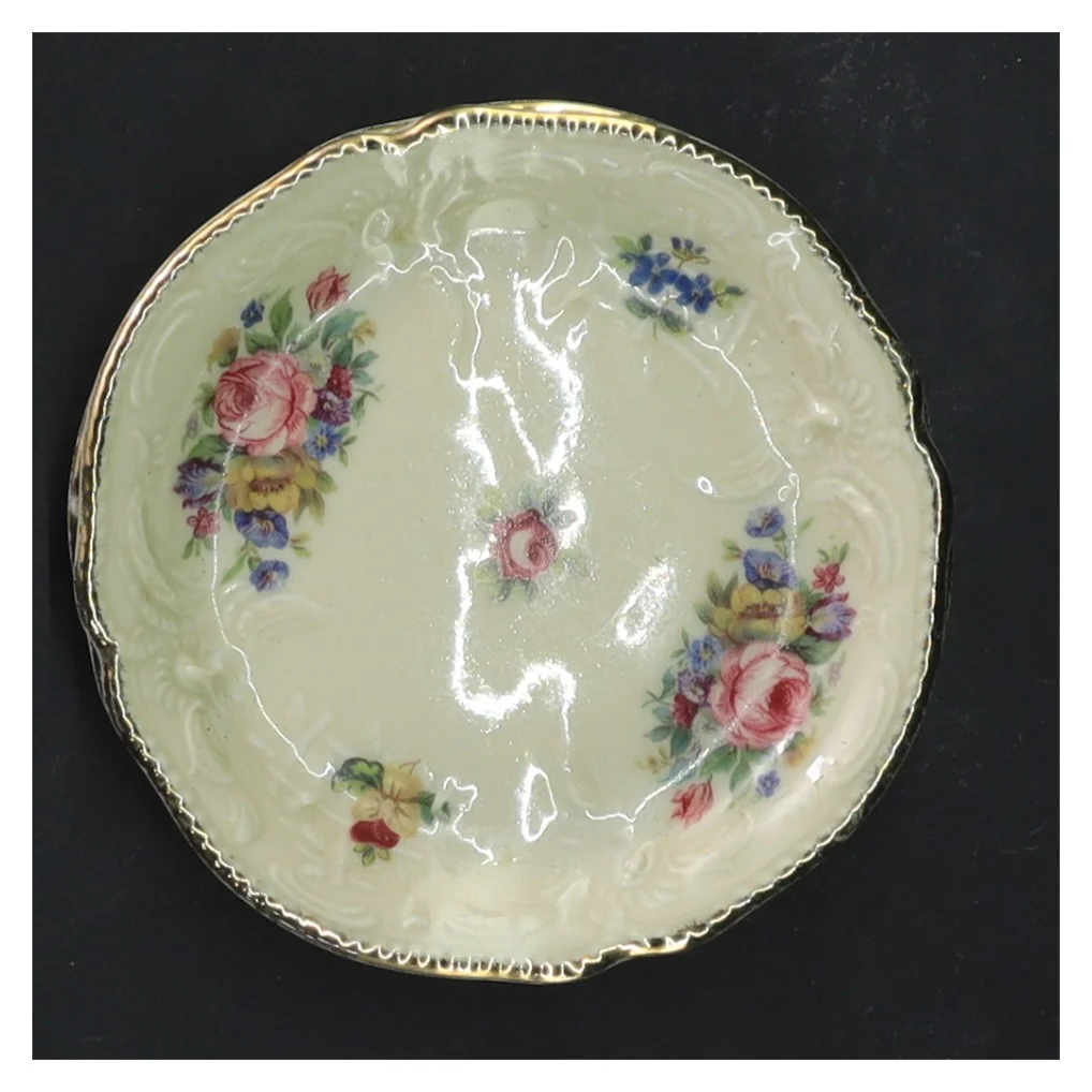 Små tallerkener med blomstermotiv fra Rosenthal (str. 3 stk Ø 9,5 cm)