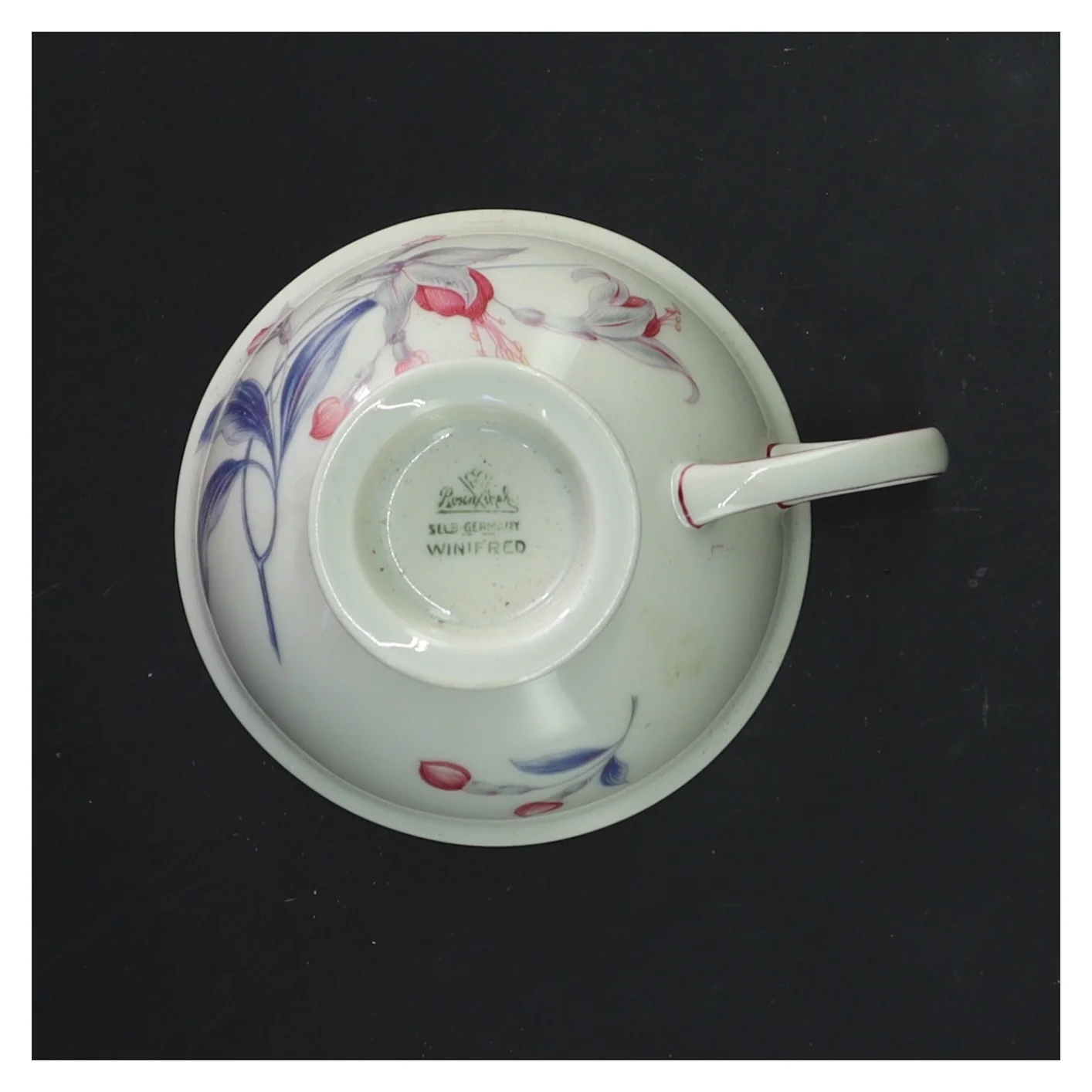 Porcelænskop med blomstermønster fra Rosenthal (str. Ø 9,5 cm)