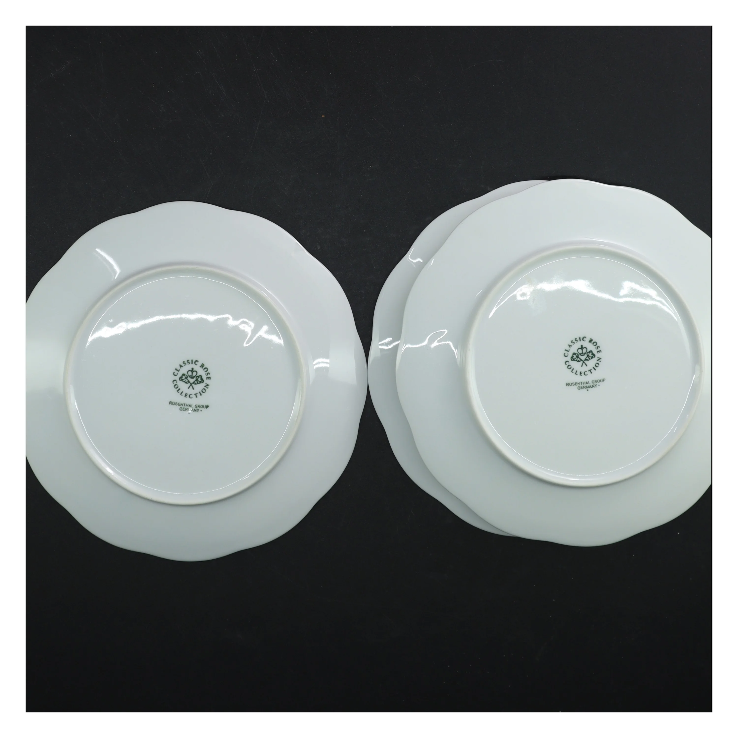 Porcelænstallerkner med guldkant fra Rosenthal (str. Ø. 21 cm. 3 styk)