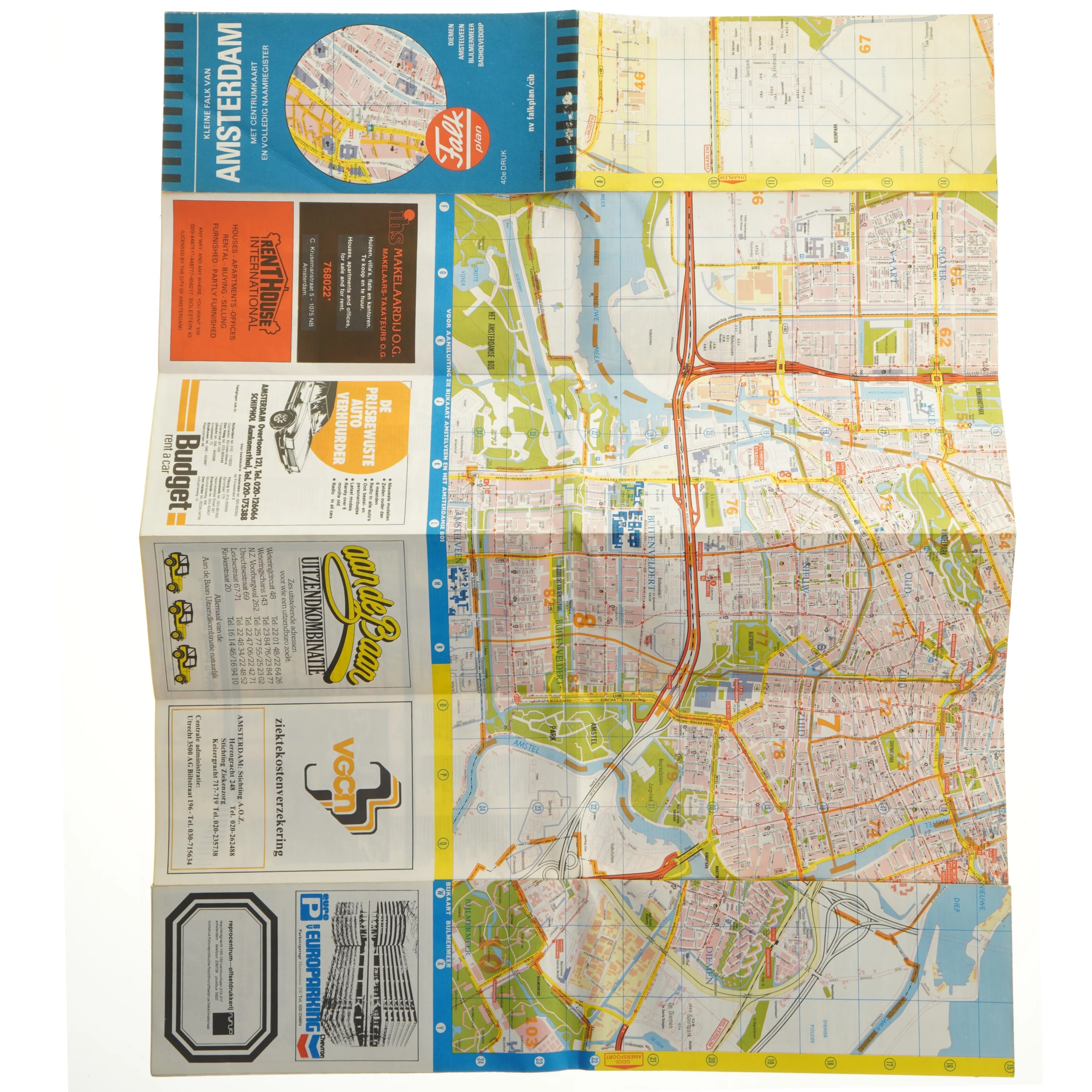 Gamle bykort over Amsterdam (str. Ikke angivet)