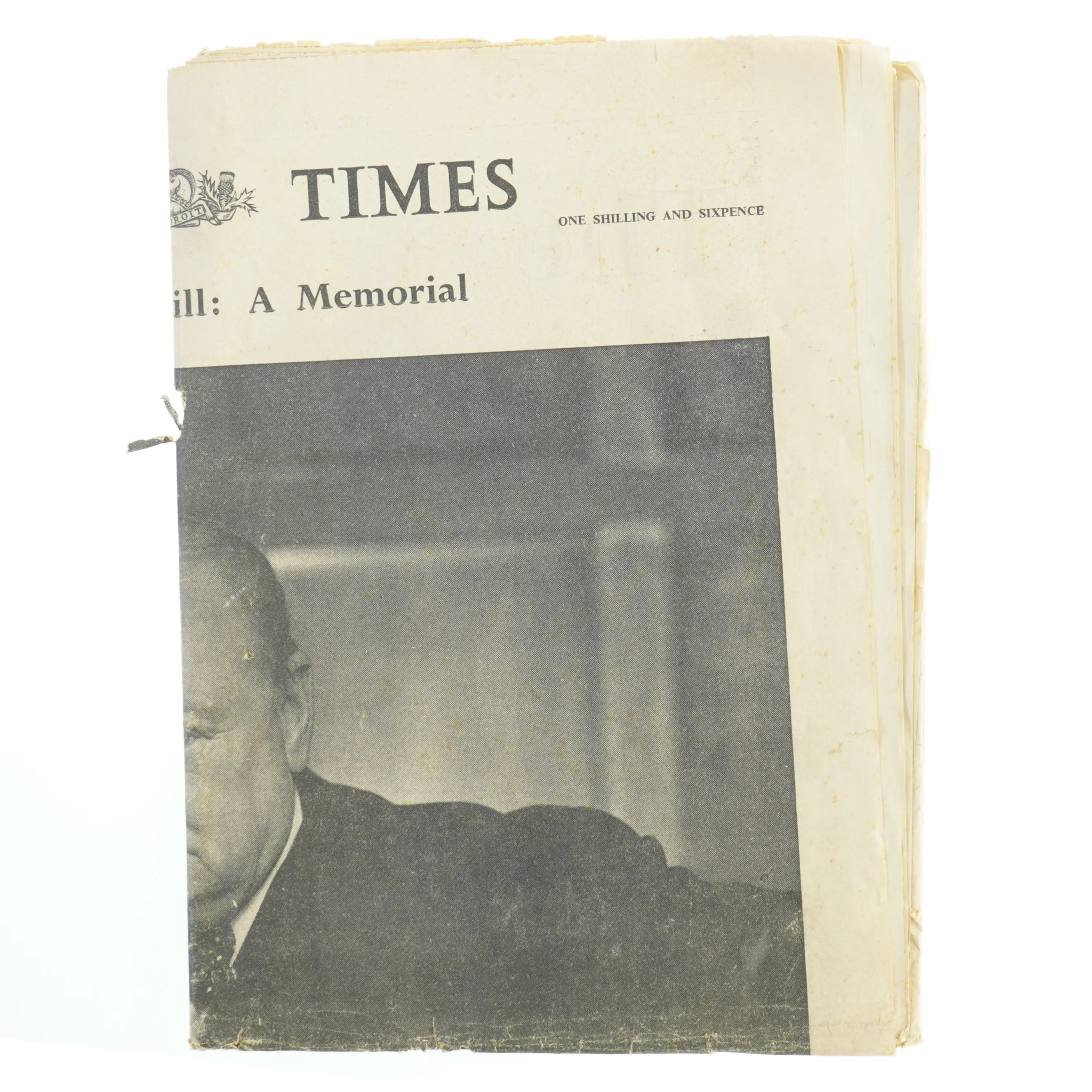 Gammel avis 'The Times - Churchill: A Memorial' (str. 60 x. 44 cm)