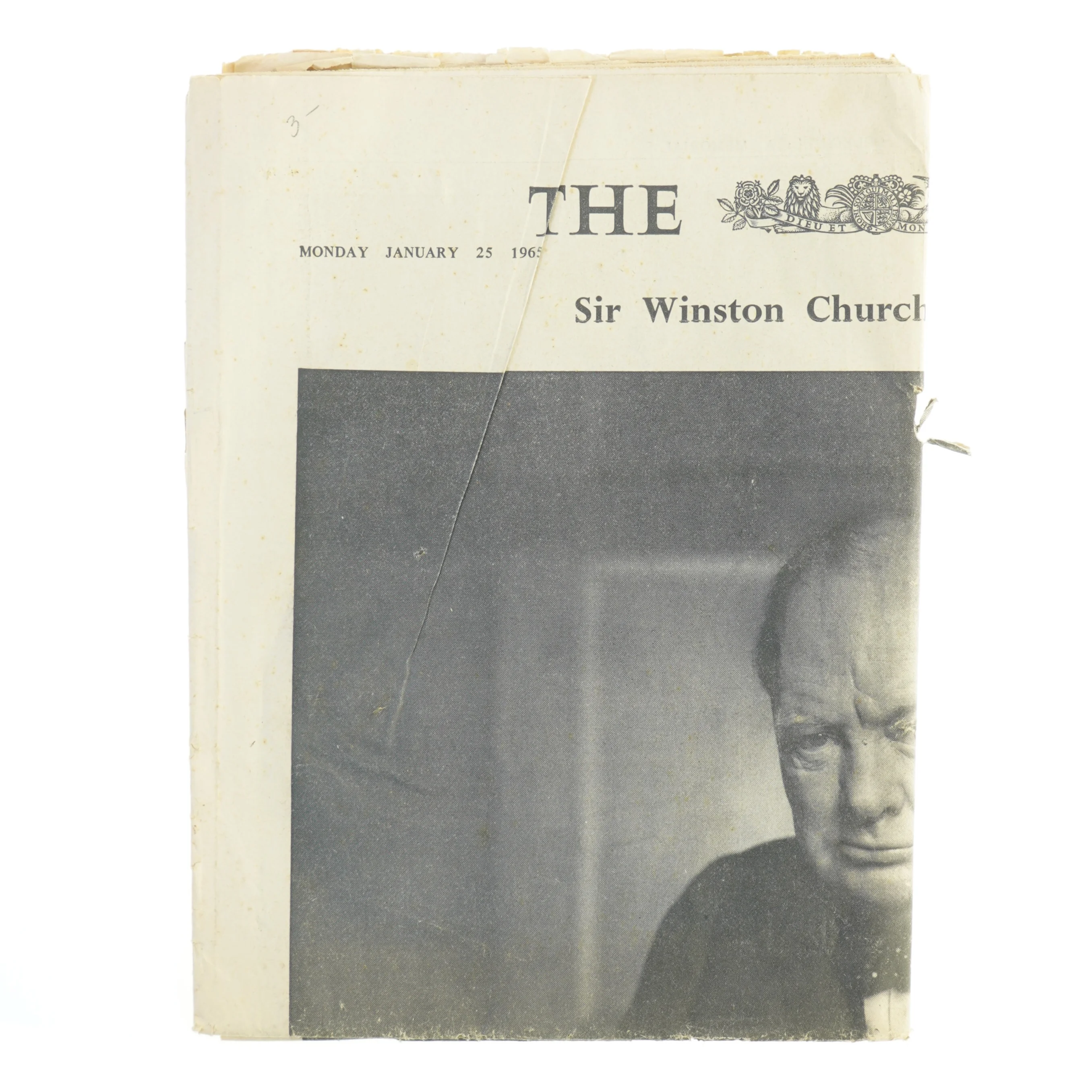 Gammel avis 'The Times - Churchill: A Memorial' (str. 60 x. 44 cm)