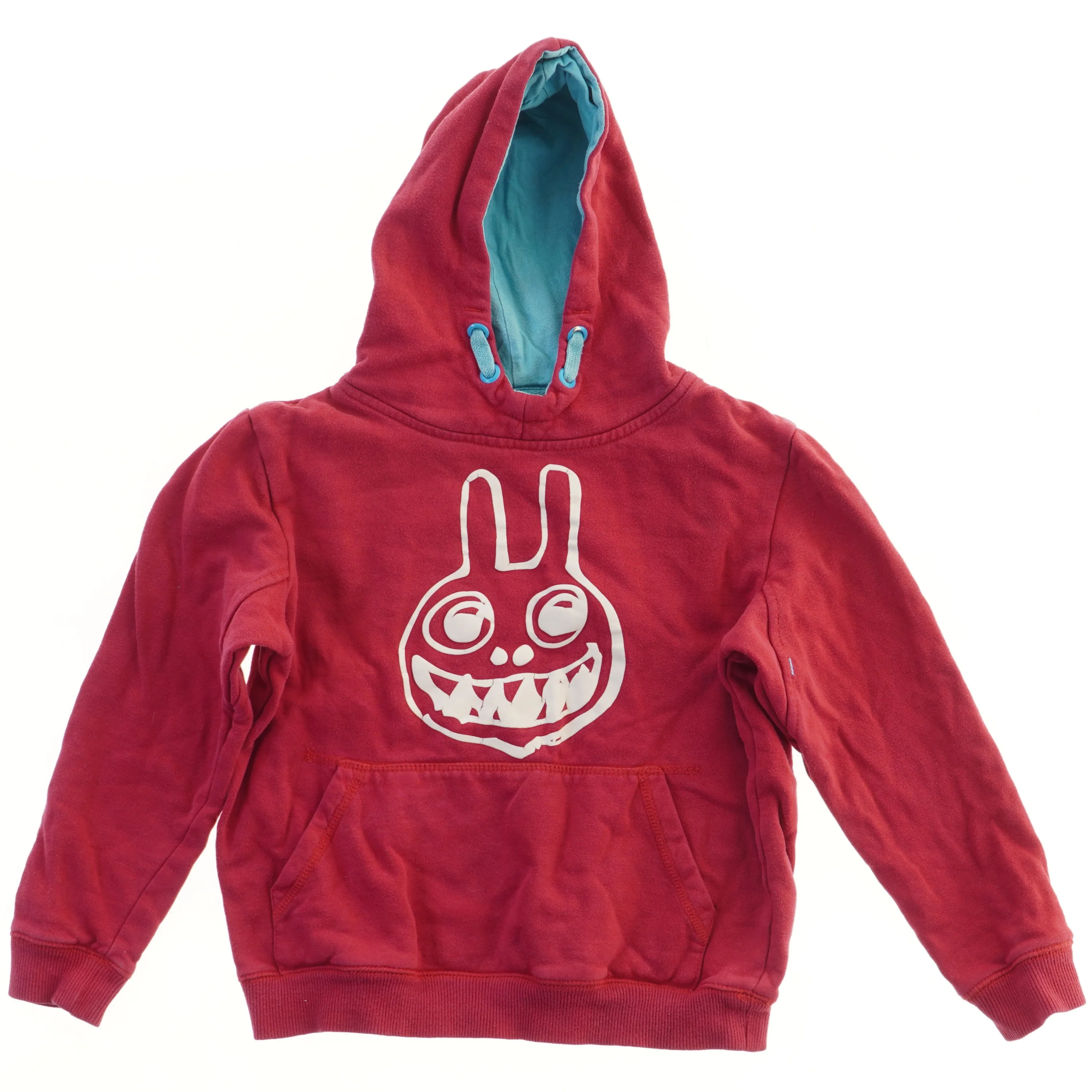 Rød hættetrøje med grafisk design fra Units (str. 122)