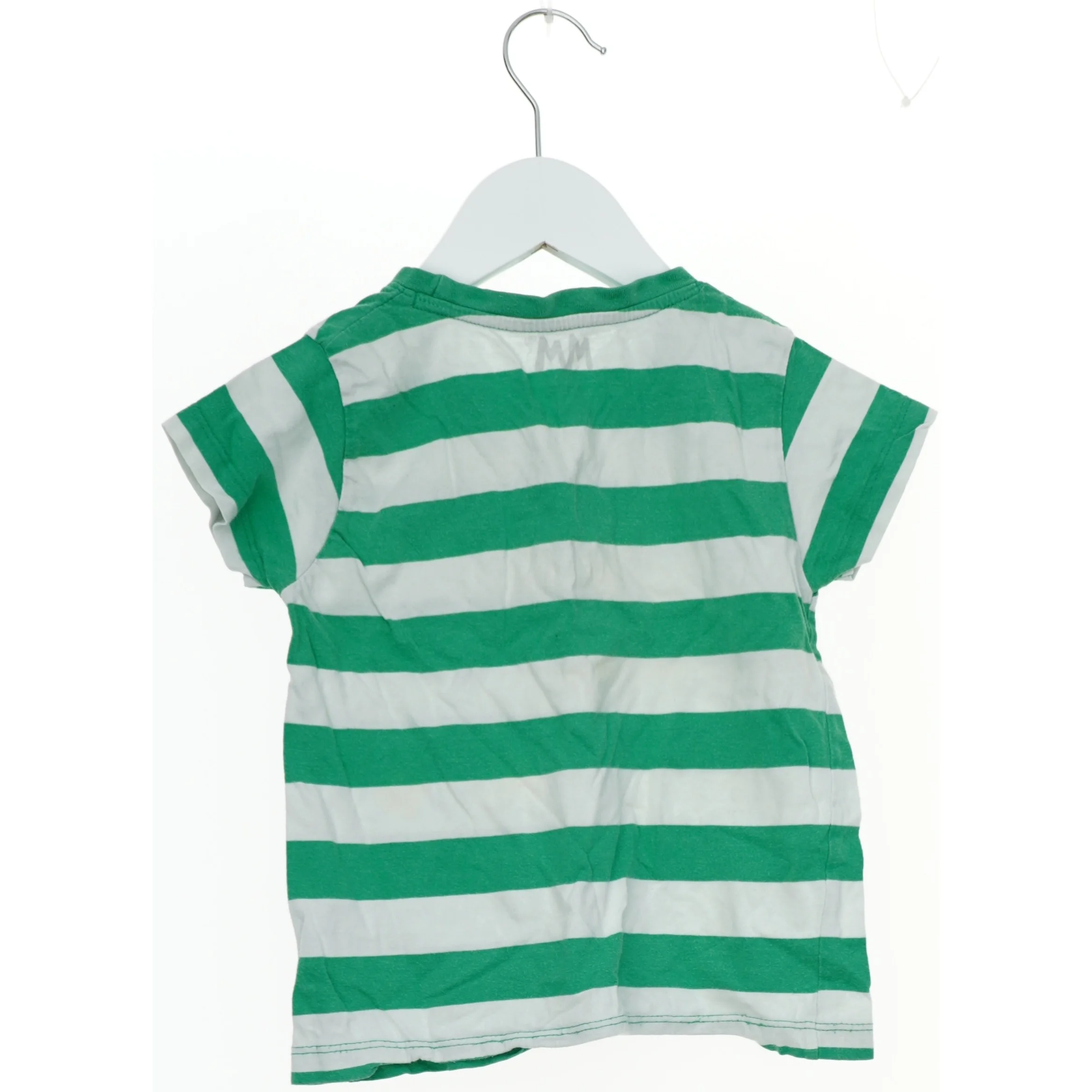 Grøn og hvid stribet T-shirt fra Mads & Mette (str. 98)
