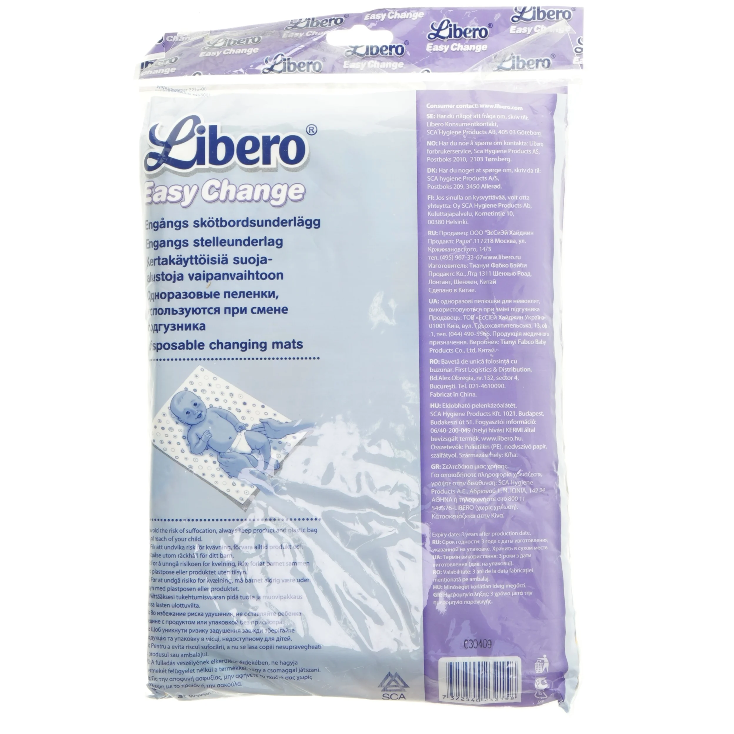 Libero Easy Change engangs skifteunderlag fra Libero (str. 6 stk cm)