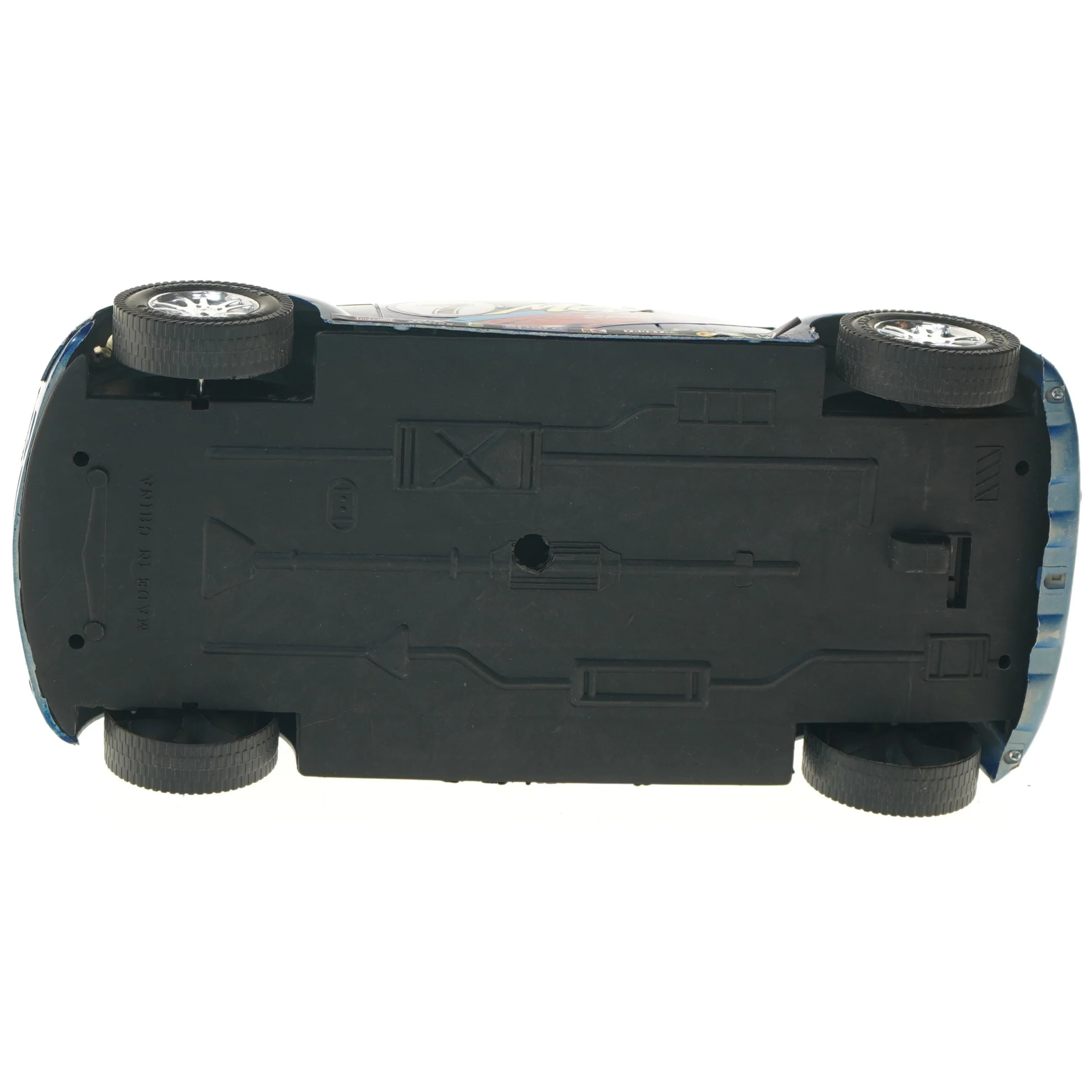 Blå legetøjsbil i racing design (str. 34x15,5 cm)