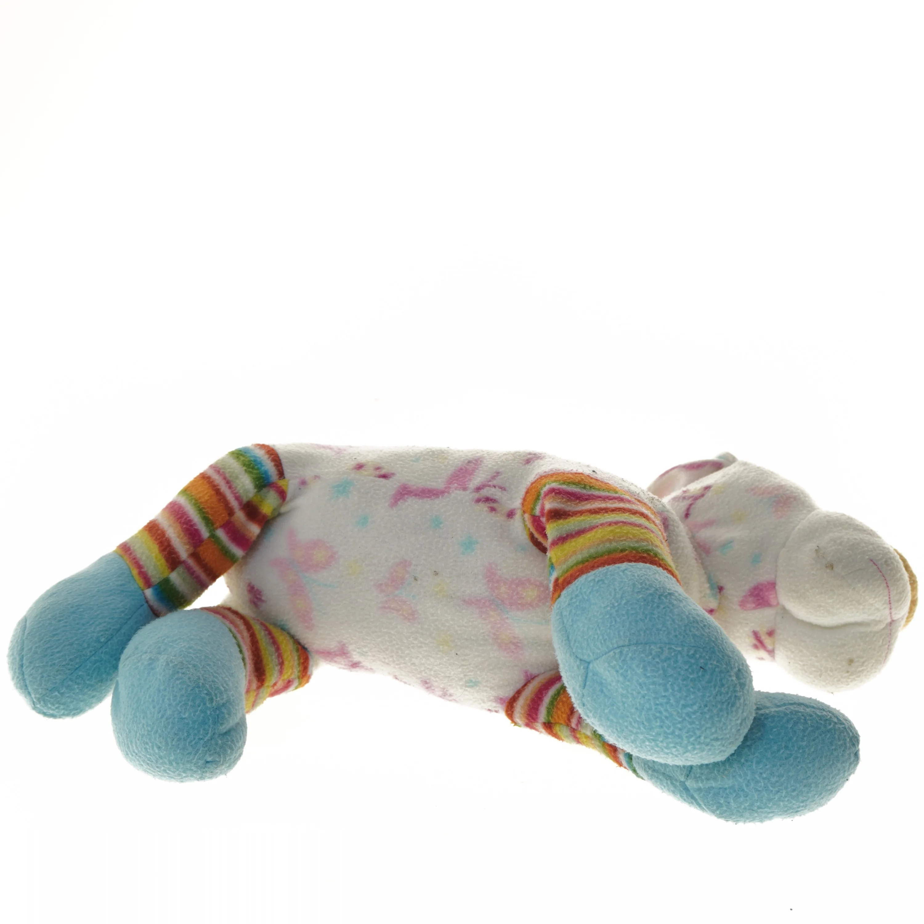 Plysdyr med sommerfugle og stribede ben (str. 40x35 cm)