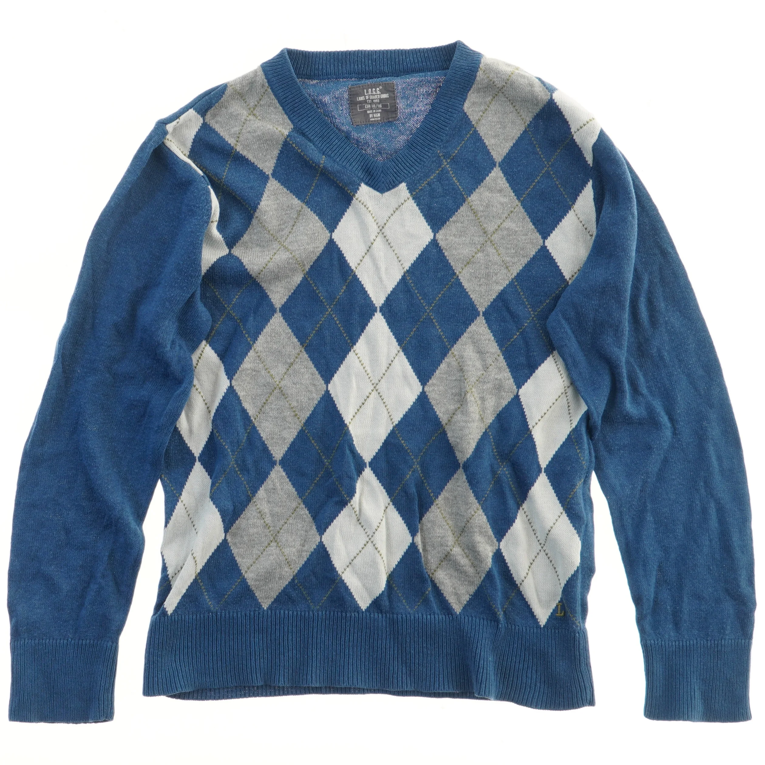 Sweater med argyle mønster fra Logg (str. 110)