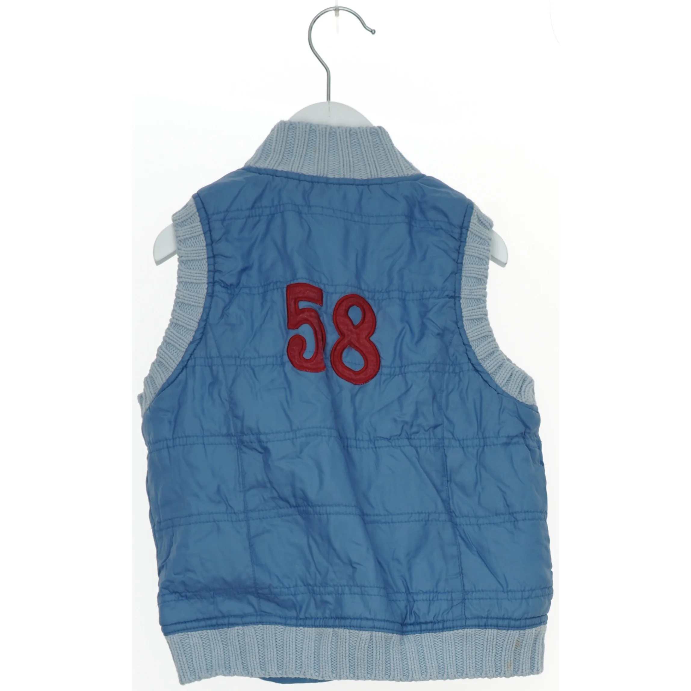 Blå børnevest med strikkanter fra Name It (str. 92)
