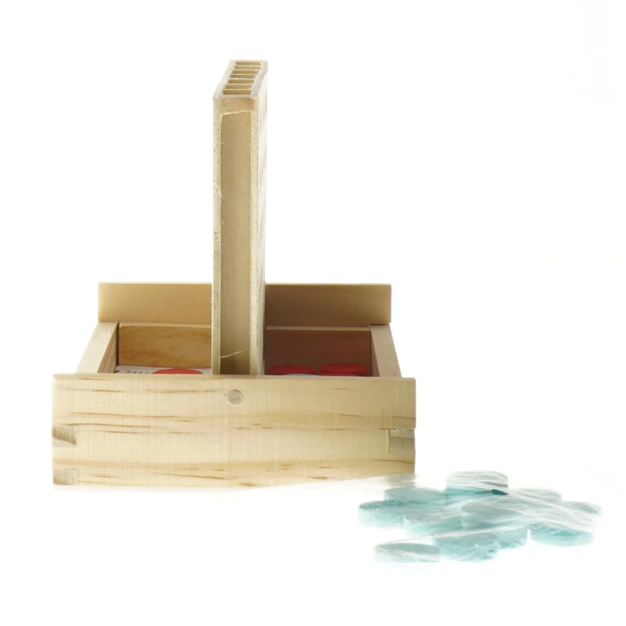 Træspil - fire på stribe (str. 18,5x10 cm)