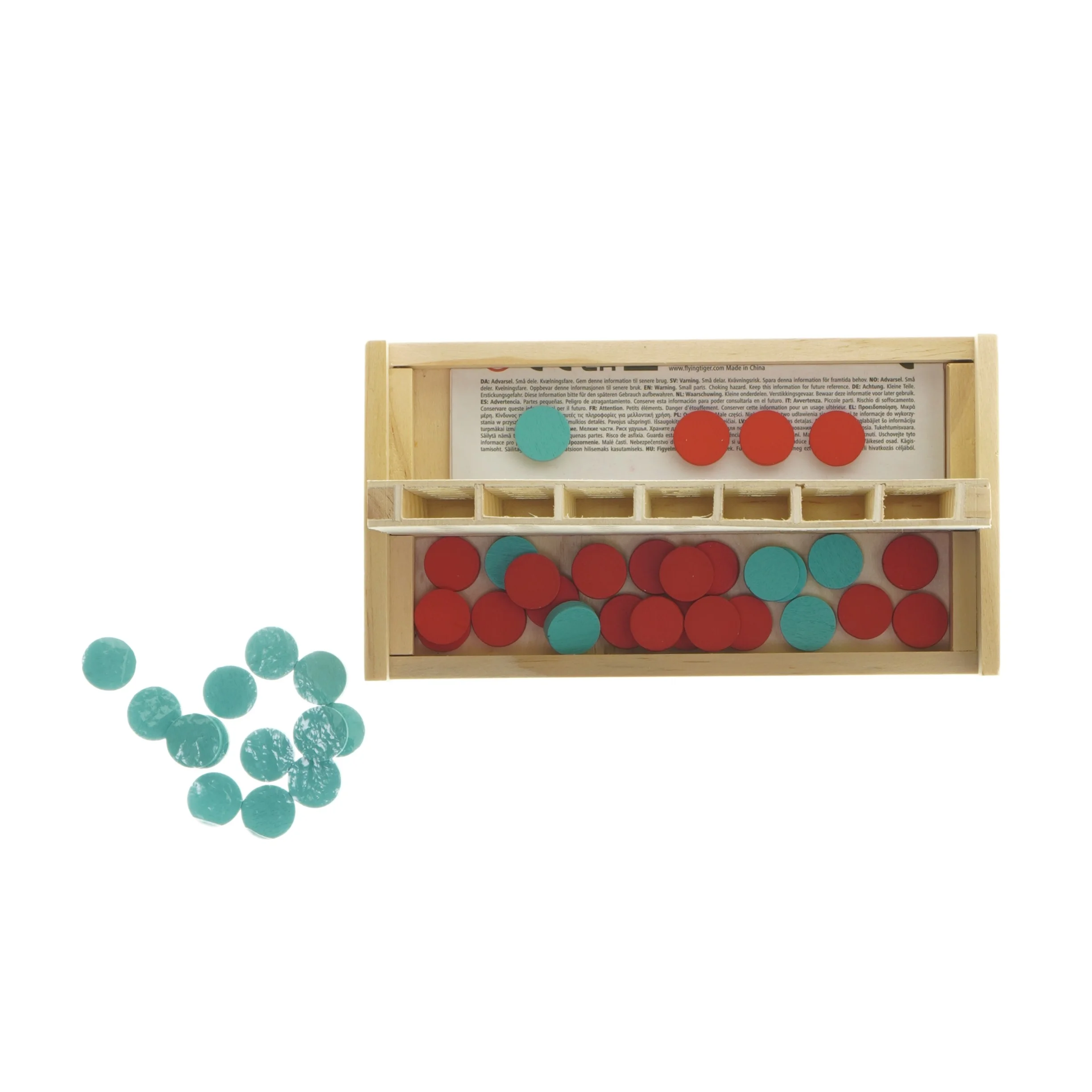 Træspil - fire på stribe (str. 18,5x10 cm)