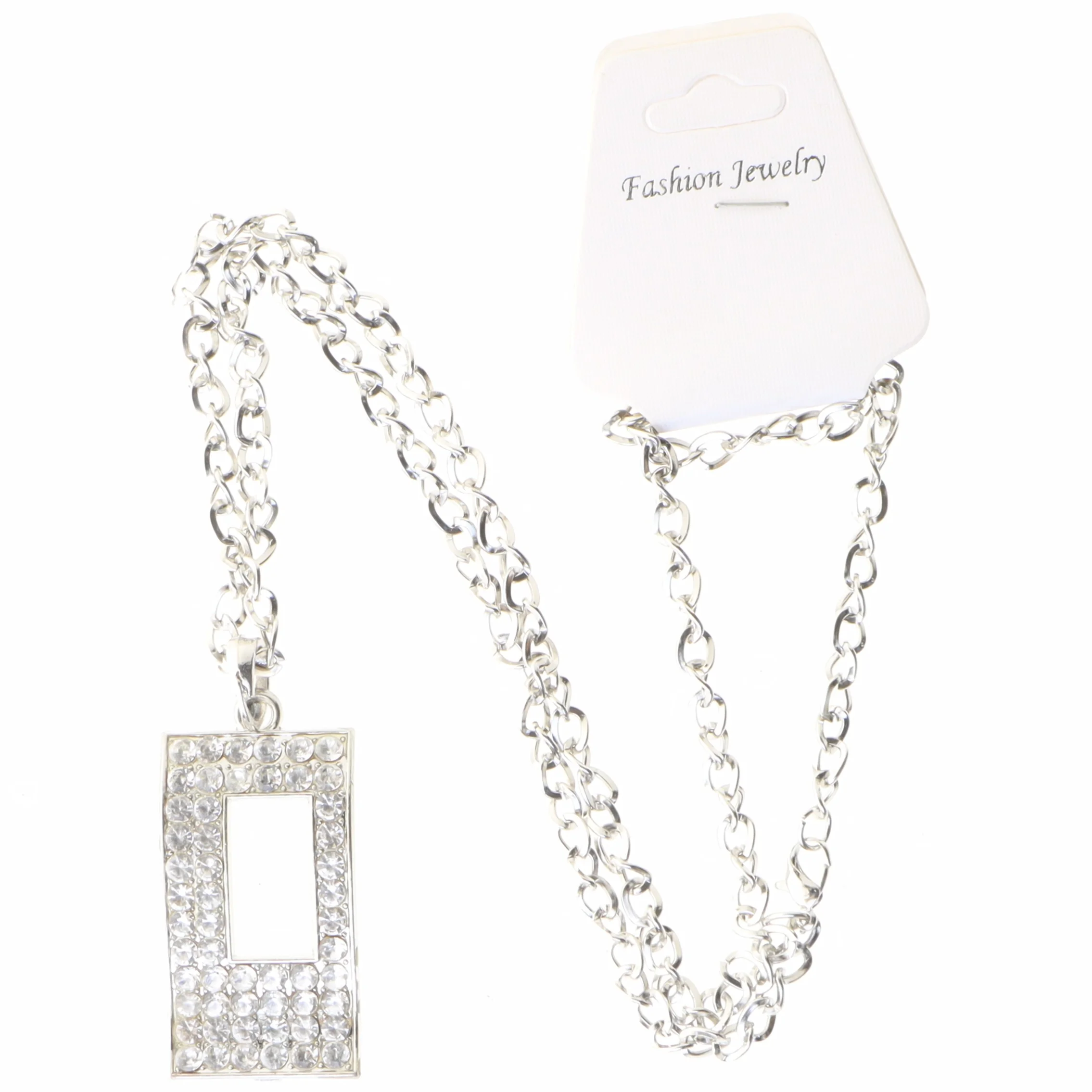 Kæde med rektangulært vedhæng fra Fashion Jewelry (str. 60 cm)