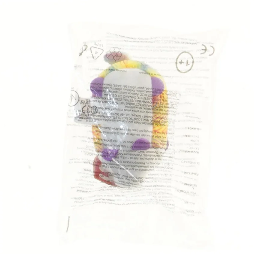 Regnbuefarvet bamse i plastikpose fra Ty (str. 10 cm)