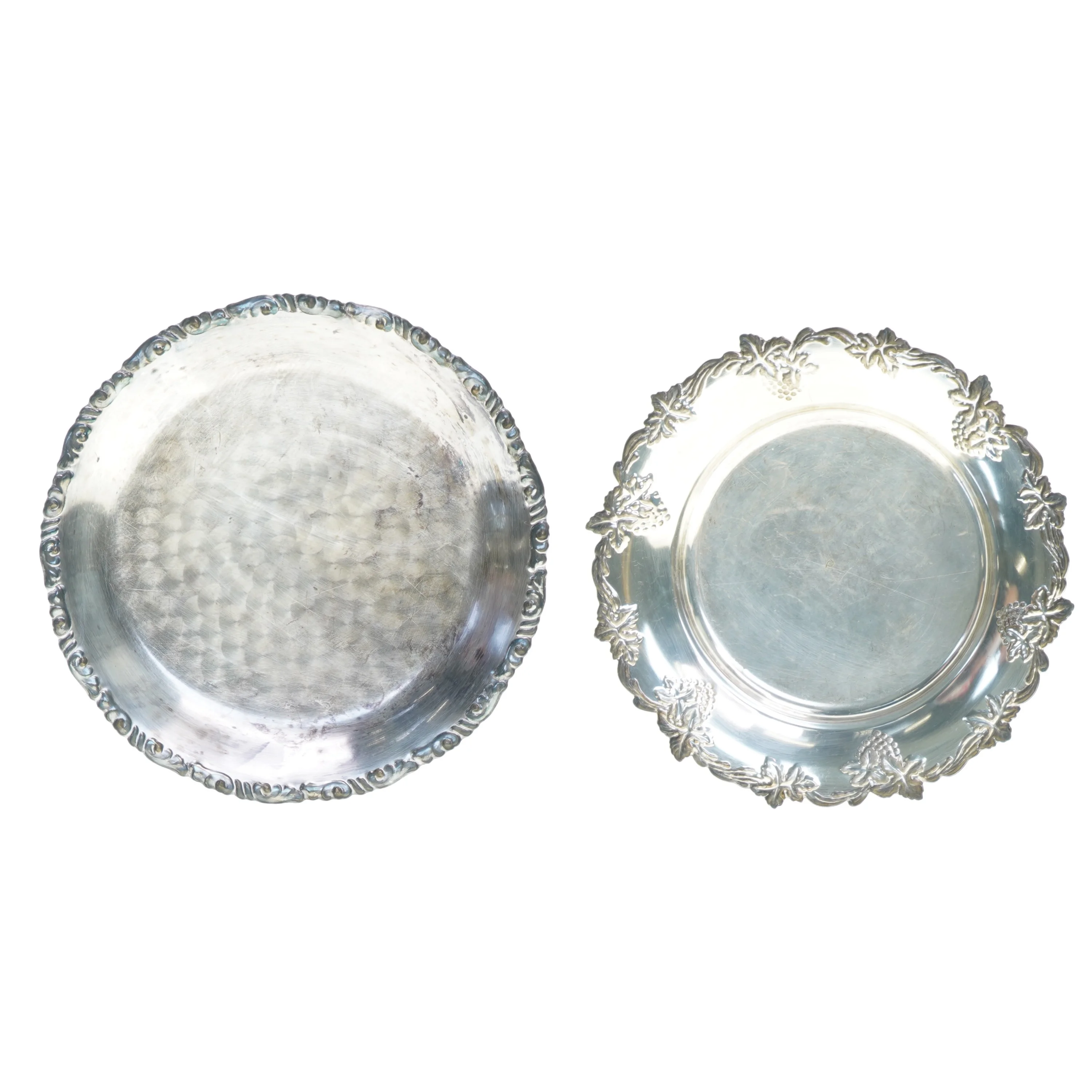 Små sølvbakker i  sølvplet (str. 27 cm)