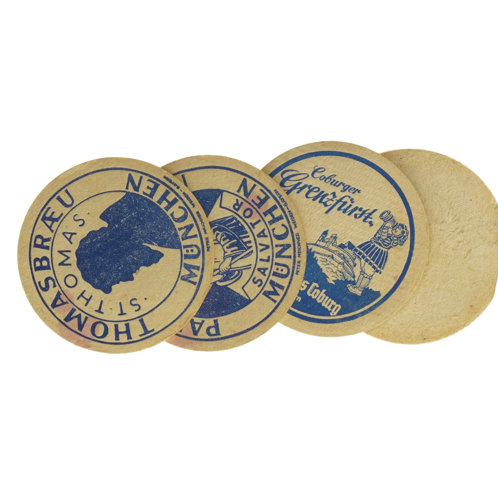 Vintage ølbrikker (str. Ø. 12 cm)