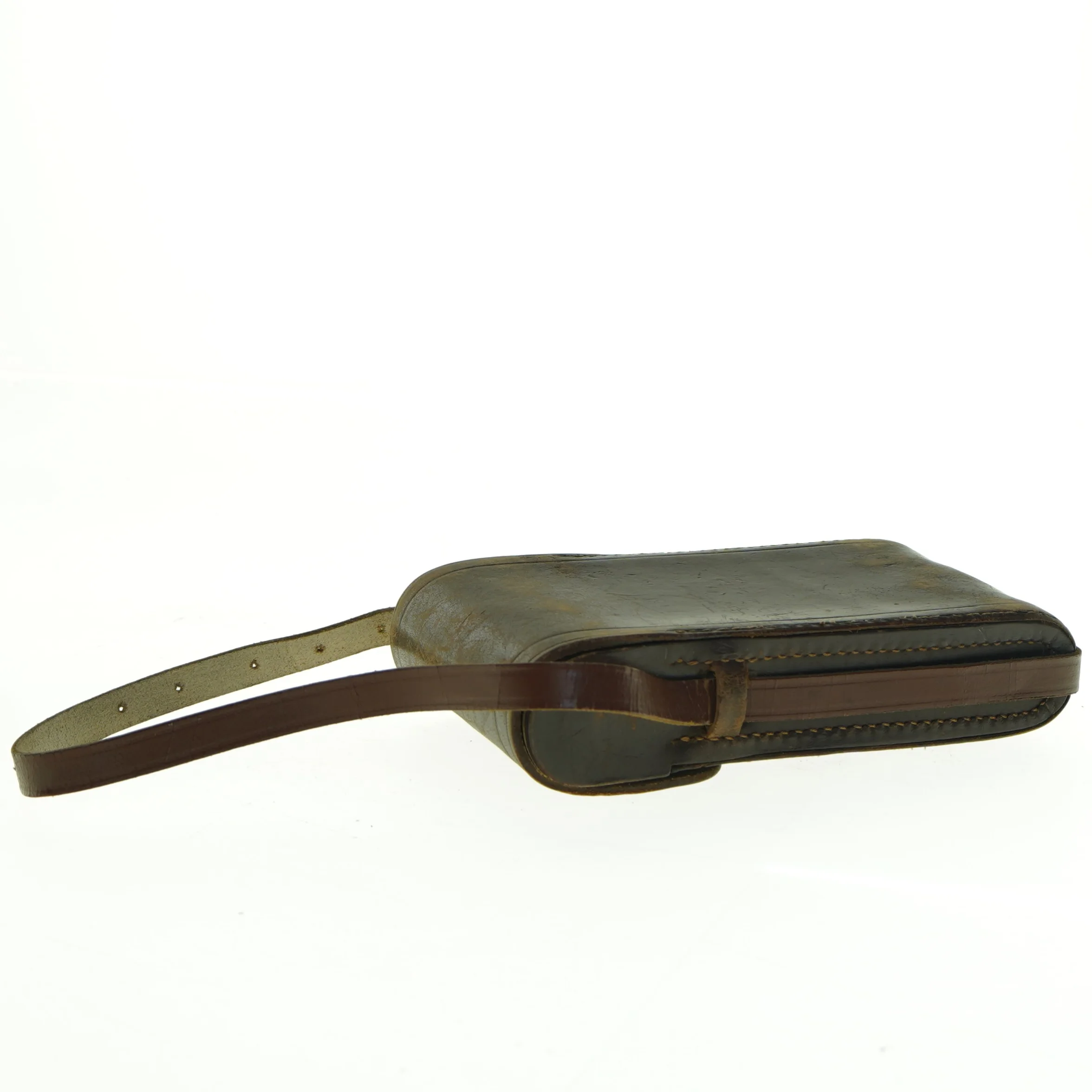 Vintage læder kamerataske (str. 18 x 10 x 4 cm)